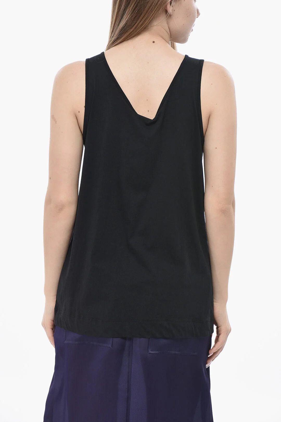 Dries Van Noten og1mm0426 Cotton Tank Top in Black Size M / US 6-8 / IT 42-44 - 2 Thumbnail