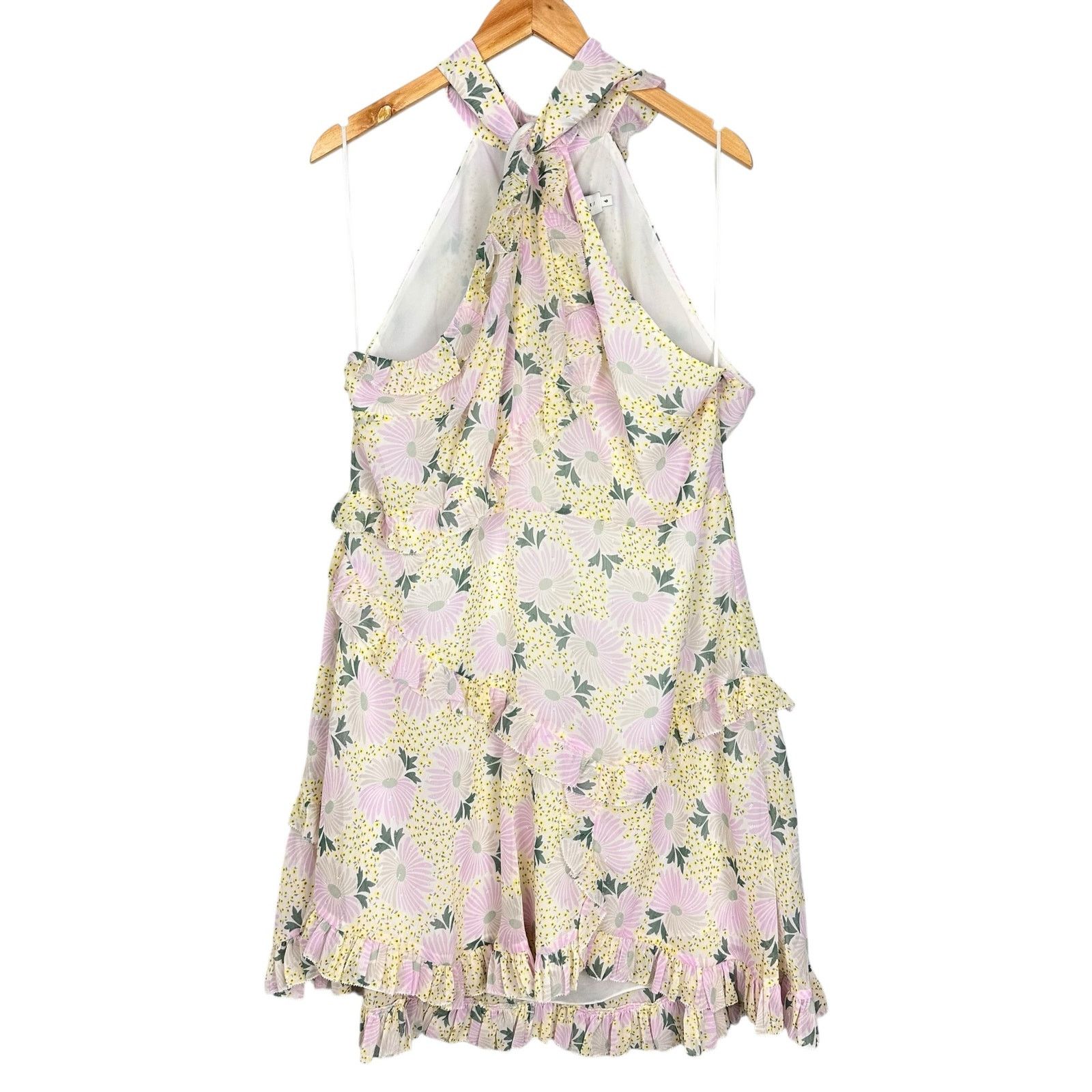 Ted Baker Ted Baker Twist Neck Mini A-line Floral Ruffle Dress Sz 16 Size XXL / US 16-18 / IT 52-54 - 6 Thumbnail