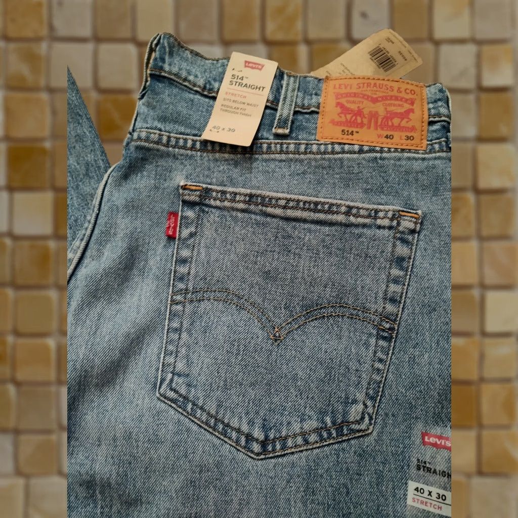 Levi's New Mens Levi's 514 Jeans Straight Regular Fit Blue Denim Size 40 X 30 005141089 Size US 40 / EU 56 - 1 Thumbnail