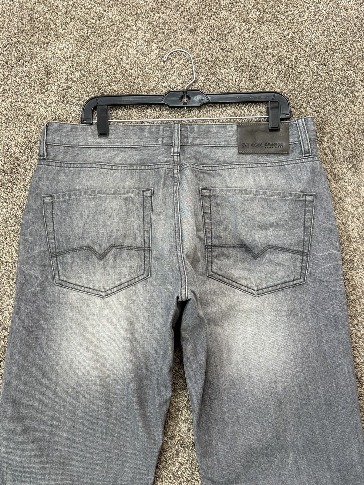 Hugo Boss Boss Orange Men Regular Fit Straight Leg Jeans Gray 36x32 Size US 36 / EU 52 - 4 Thumbnail