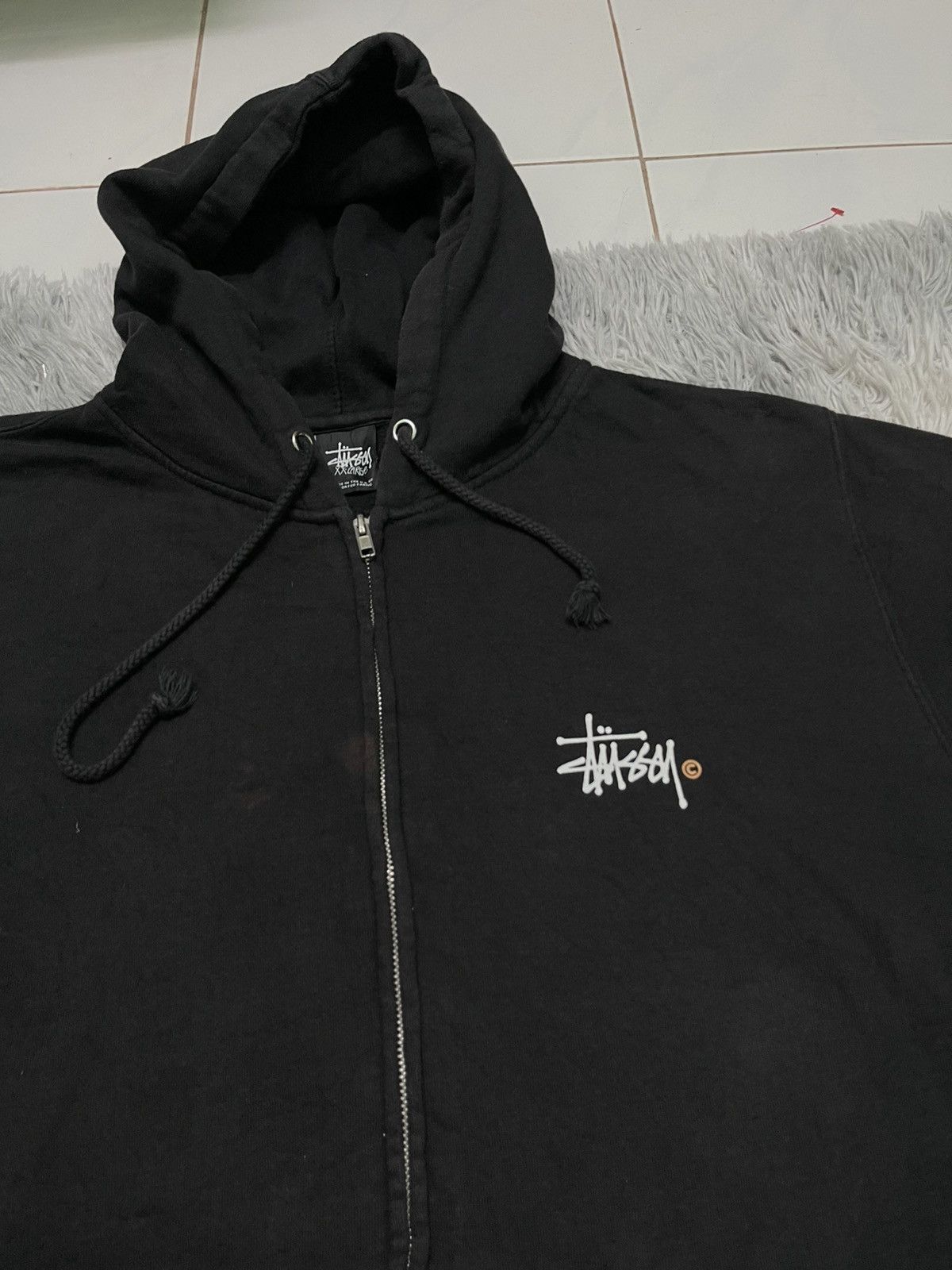 Stussy 2000s STUSSY FADED HOODIE ZIPPER Size US XXL / EU 58 / 5 - 7 Thumbnail