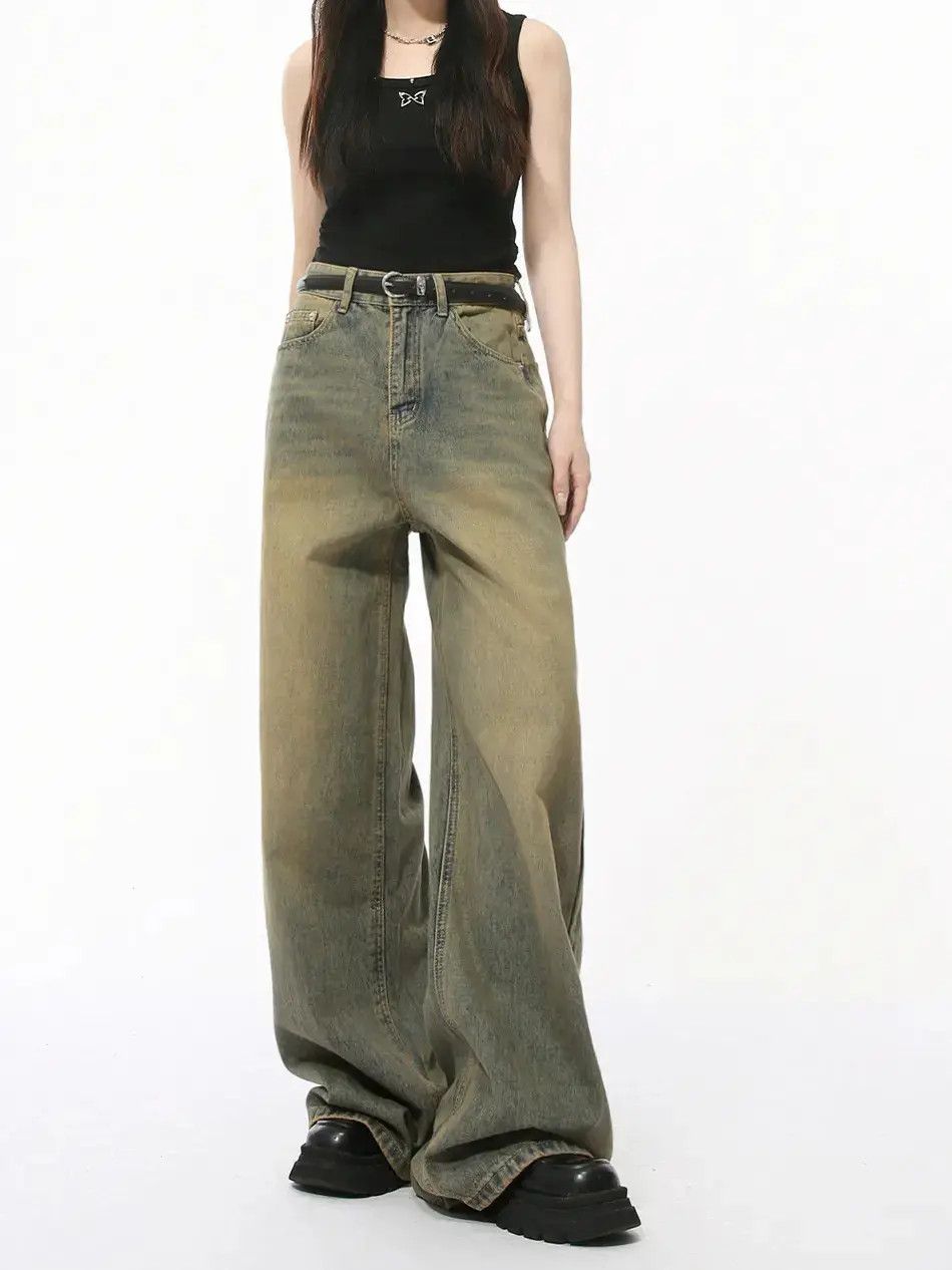 Japanese Brand Retro loose straight leg wide leg jeans Size US 32 / EU 48 - 1 Thumbnail