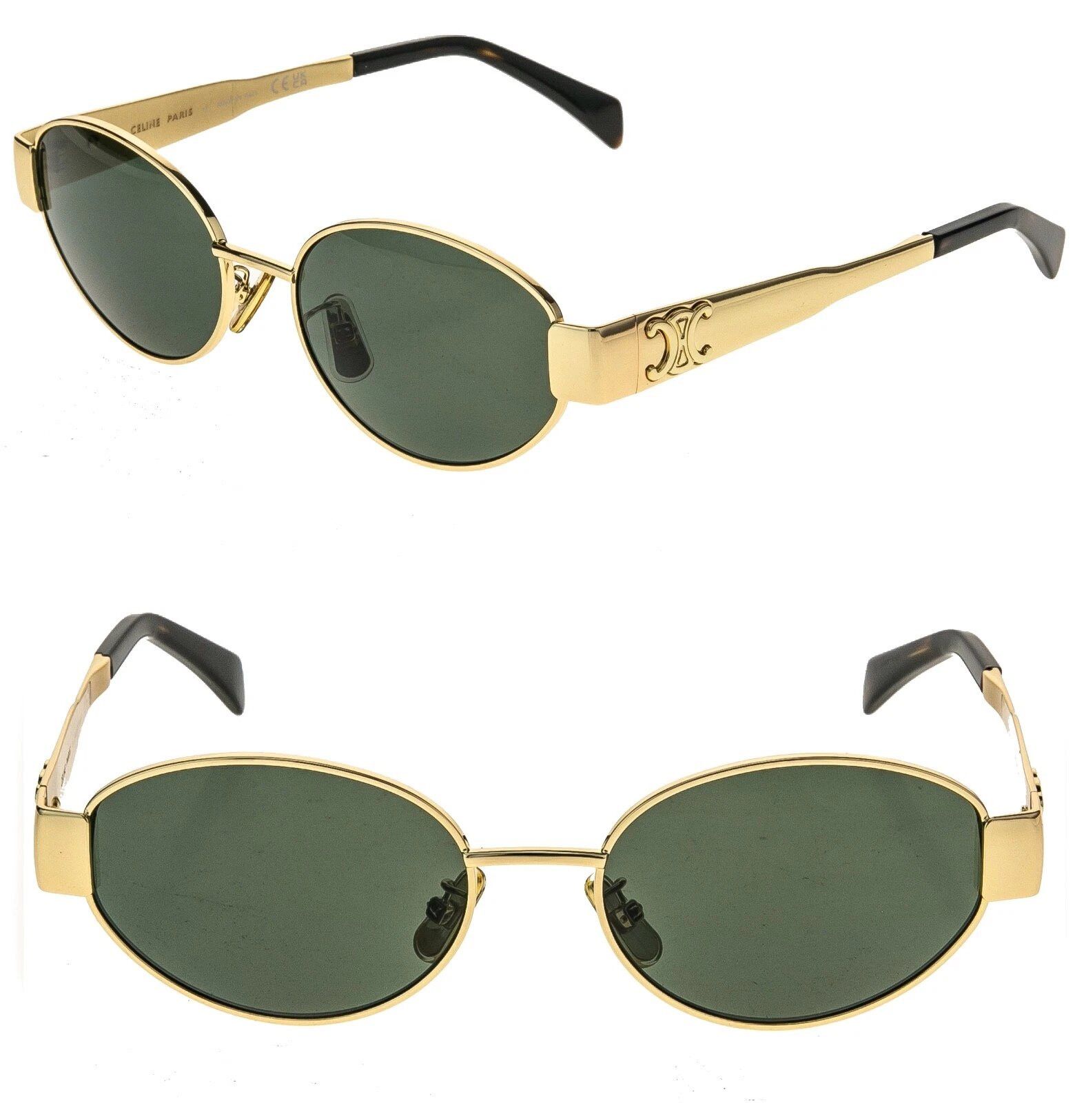 CELINE CL40235U 40235 METAL TRIOMPHE Oval Sunglasses 30N