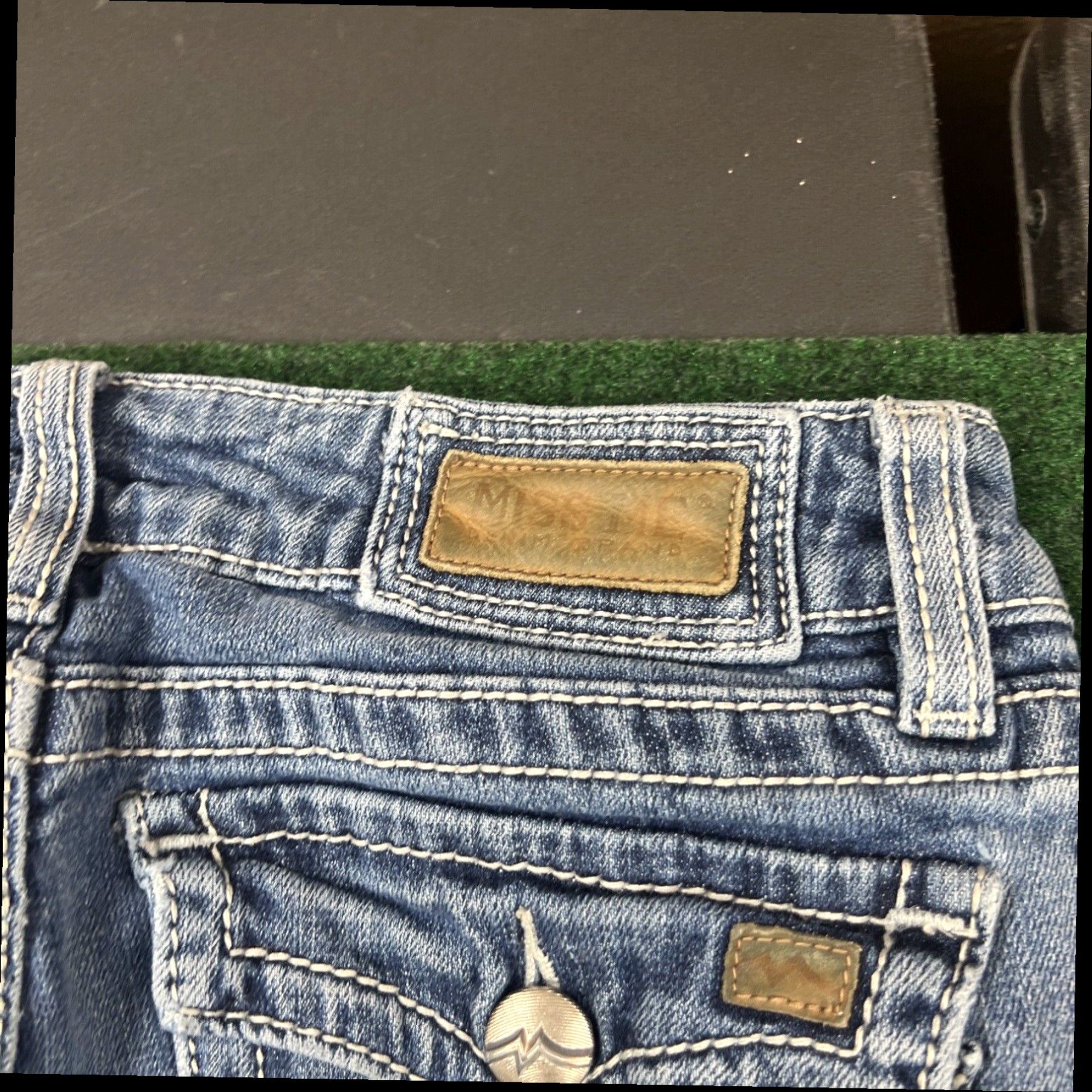 Miss Me Miss Me Women Blue Jeans Sz 30 29x29 Irene Boot Cut Medium Wash Flap Pockets Size 30" / US 8 / IT 44 - 5 Thumbnail
