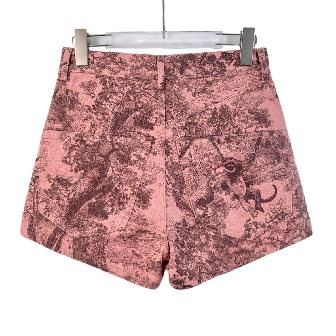 Dior Christian Dior Pink Animal Jungle Print Denim Shorts K26WX Size 32" / US 10 / IT 46 - 2 Thumbnail