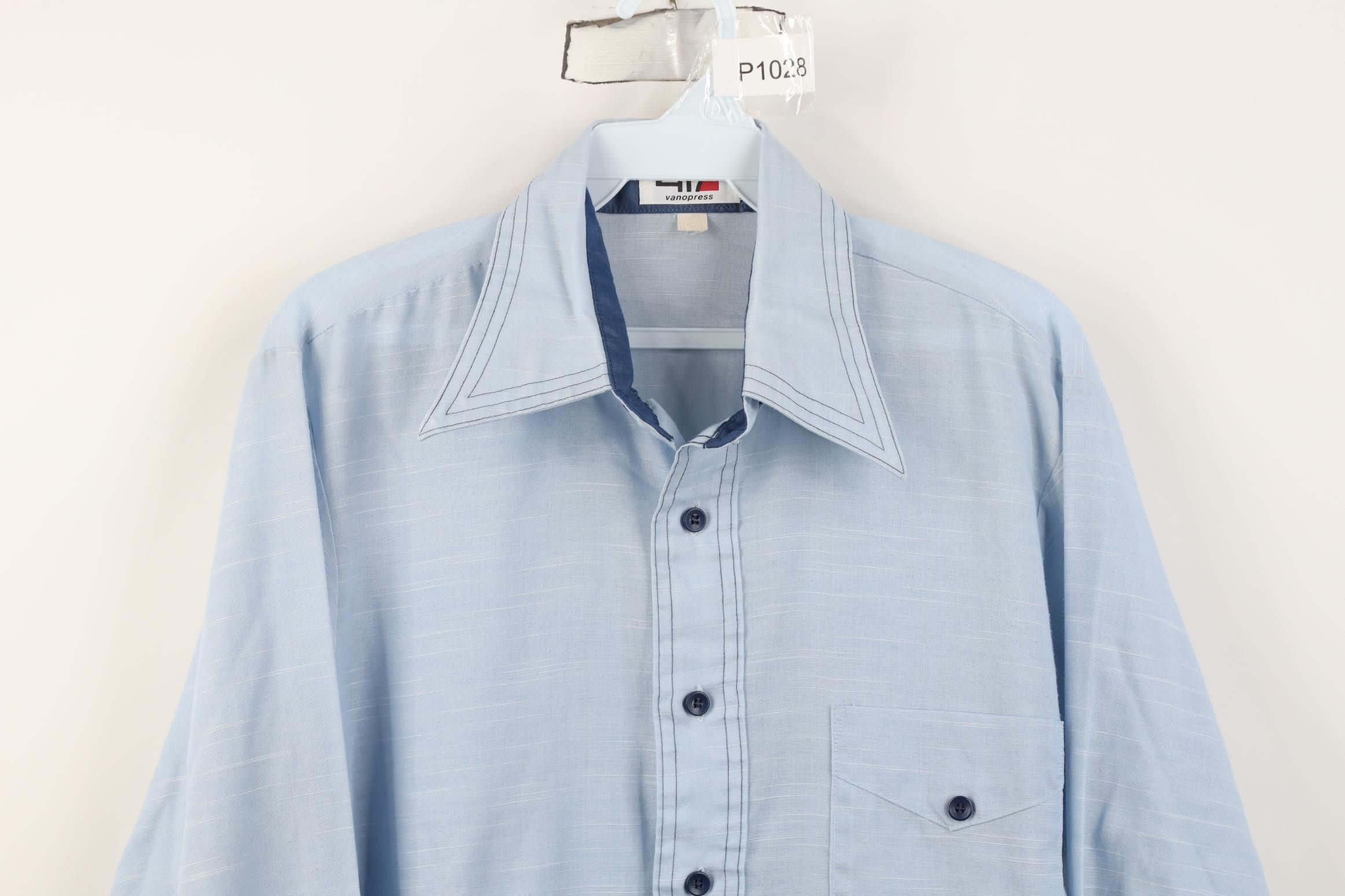 Vintage Vintage 70s Streetwear Sheer Chambray Button Shirt USA Size US M / EU 48-50 / 2 - 2 Thumbnail