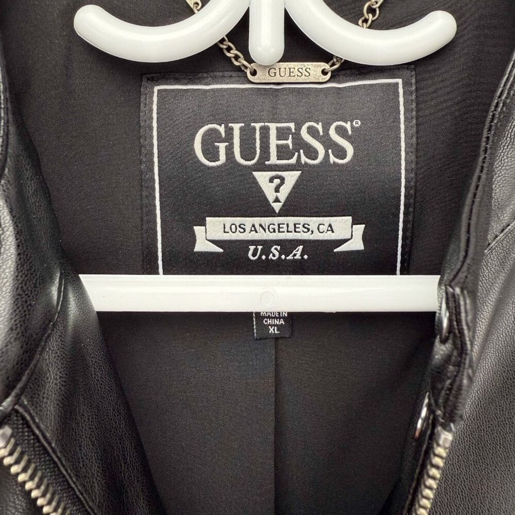 Guess GUESS NWOT Fiammetta Faux Leather Jet Black Jacket Size XL Size XL / US 12-14 / IT 48-50 - 6 Thumbnail