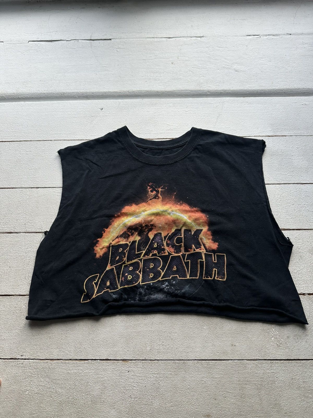 Black Sabbath 🚨 BLACK SABBATH CROPPED Tee band big logo ROCK Size US M / EU 48-50 / 2 - 1 Thumbnail