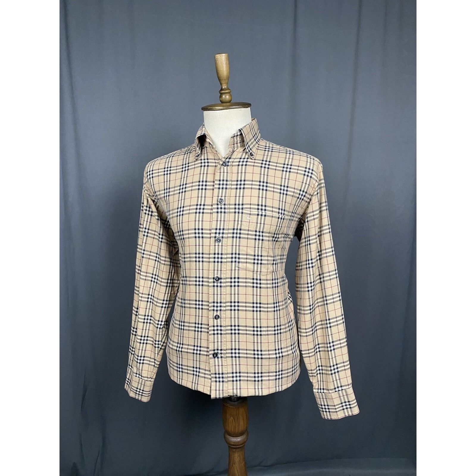 Burberry Burberry Nova Check VTG Men's Beige Checked Longsleeve Shirt Size US M / EU 48-50 / 2 - 4 Thumbnail