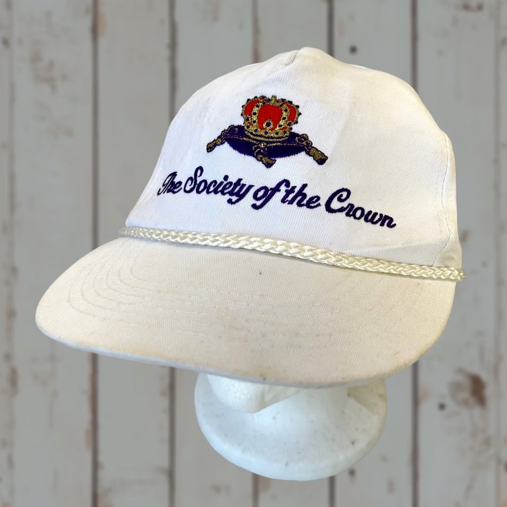 Vintage VINTAGE Crown Royal Snapback Hat White Rope Bill The Society of the Crown WEAR Size ONE SIZE - 1 Thumbnail