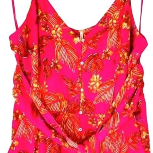 Free People Free People Women’s Jumpsuit Pink Floral Cropped Wide-leg 4 Tropical Style Summer Size 27" / US 4 / IT 40 - 4 Thumbnail