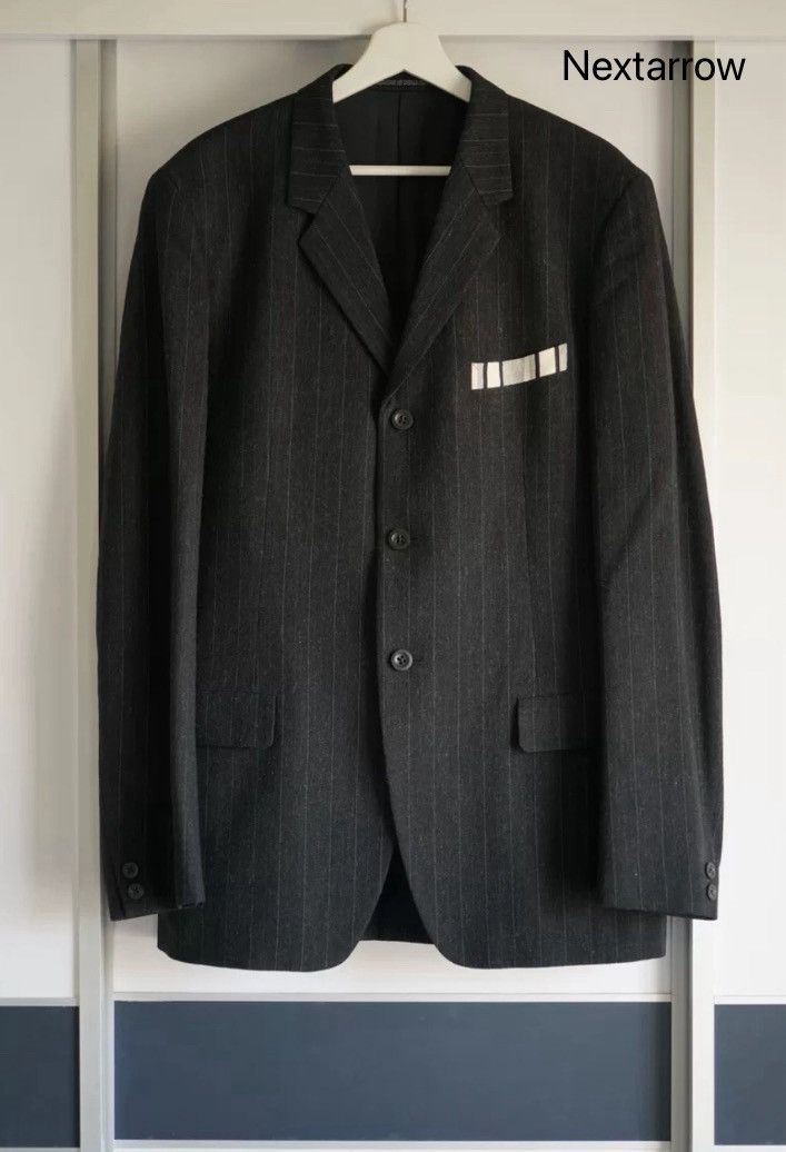 Yohji Yamamoto Yohji Yamamoto 93aw White Scarf Stripe Suit 2412-Nextarrow Size US M / EU 48-50 / 2 - 1 Thumbnail