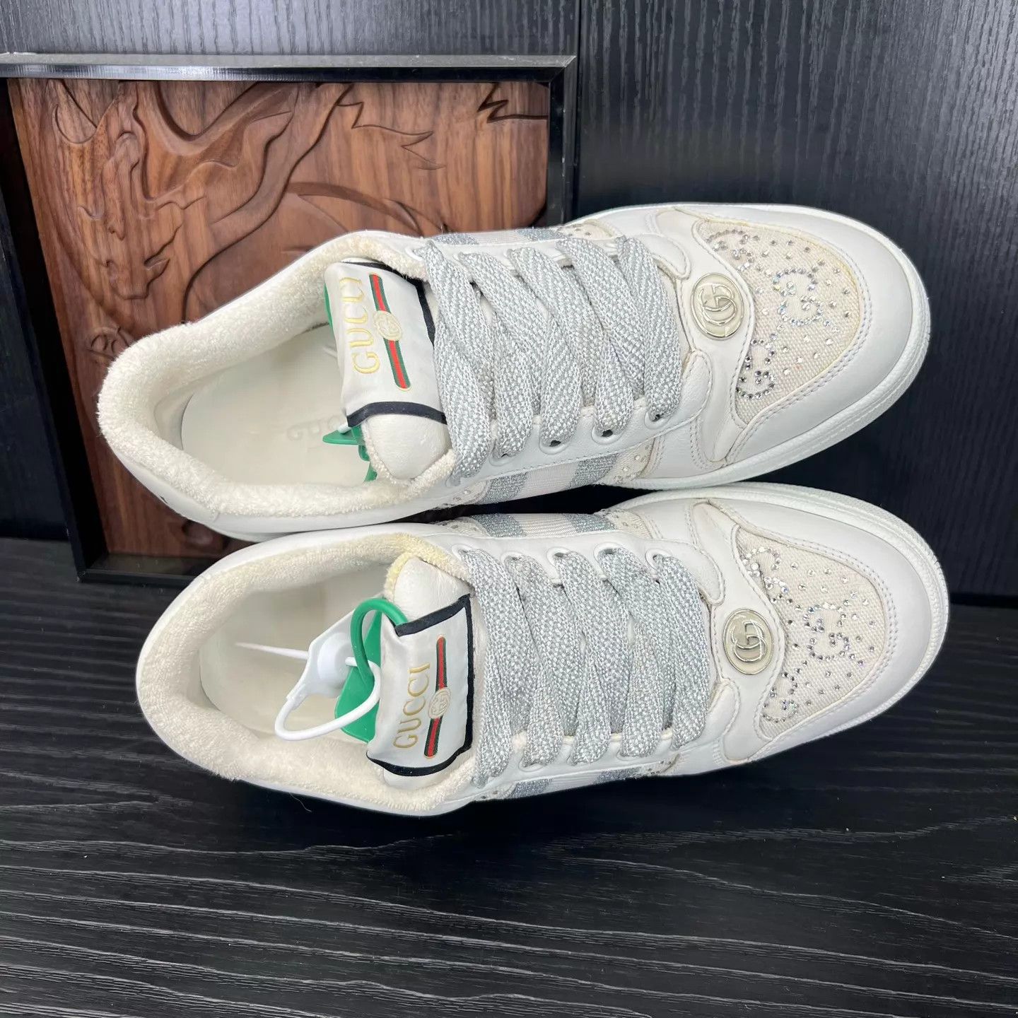 Gucci Gucci Rhyton women's White/Gray Crystal Size 35 Size US 4.5 / IT 34.5 - 7 Thumbnail