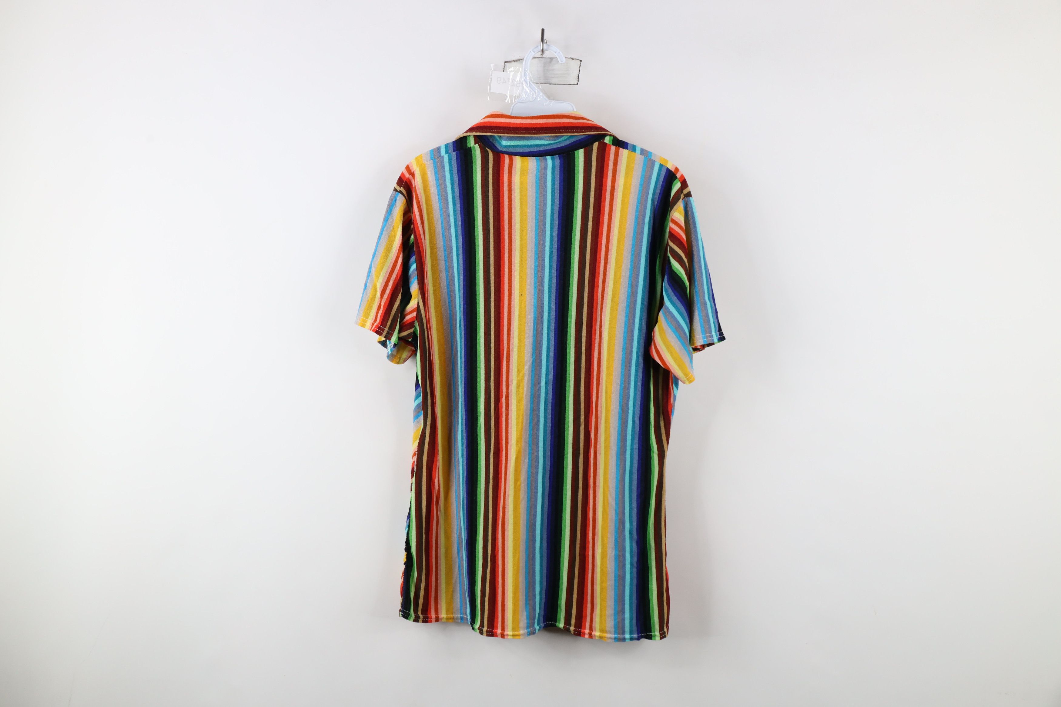 Vintage Vintage 70s Streetwear Rainbow Striped Terry Cloth Polo Size L / US 10 / IT 46 - 15 Thumbnail