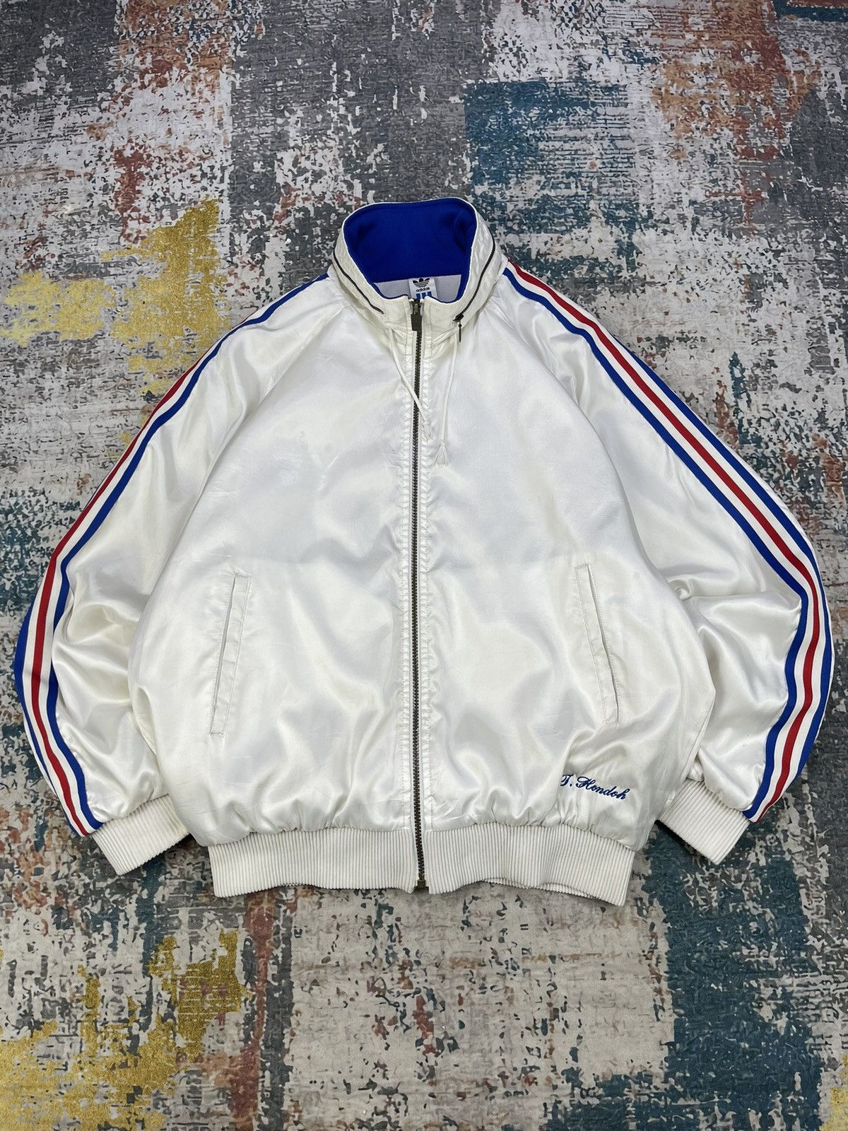 Adidas Vintage 90s Adidas Side Tape Tracktop Jackets Size US L / EU 52-54 / 3 - 1 Thumbnail