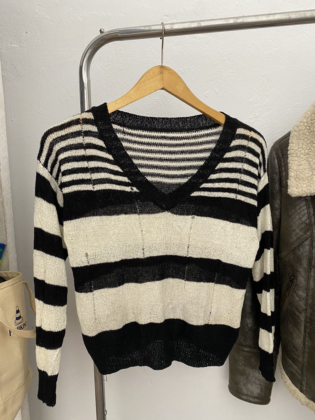 Beauty Beast × Japanese Brand × Seditionaries Distressed Japanese knitwear black & white Size US S / EU 44-46 / 1 - 1 Thumbnail