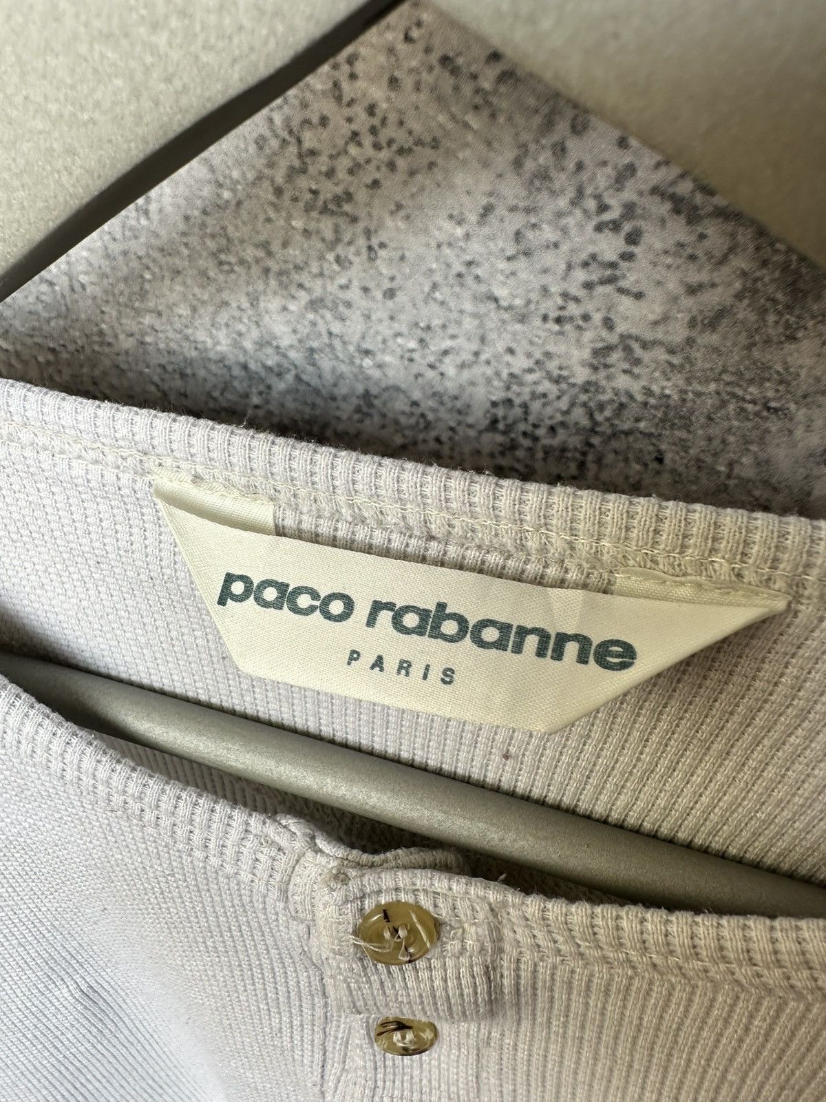 Designer Paco Rabanne Waffle Knit Henley Tee XS Oversized Fit Egypt Size US XS / EU 42 / 0 - 11 Thumbnail