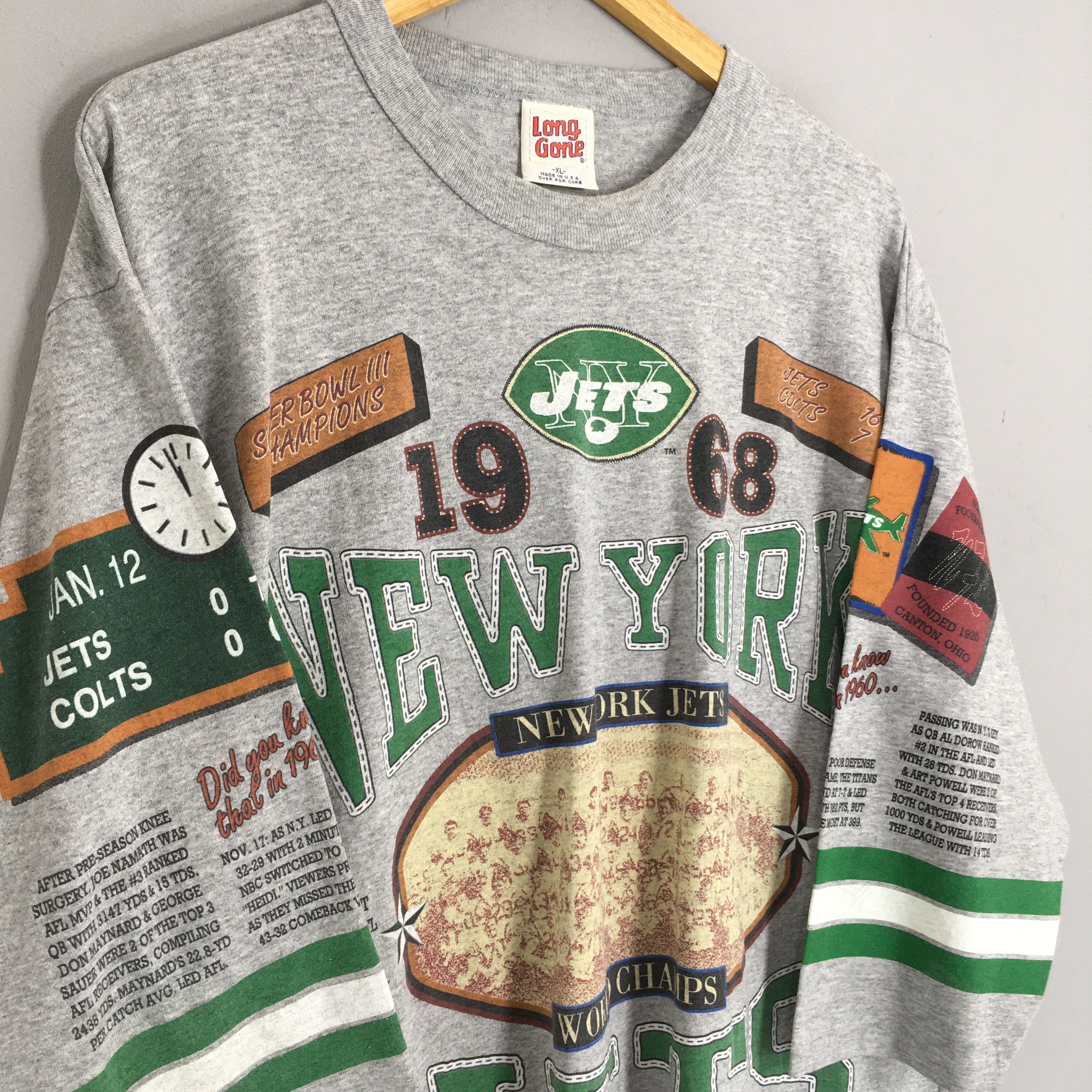 NFL × Vintage RARE Vintage 90s New York Jets NFL T Shirt XLarge Size US XL / EU 56 / 4 - 3 Thumbnail