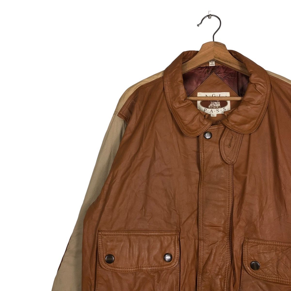 Japanese Brand 🔥VINTAGE BIKER LEATHER JACKET EAGLE PASS ISSEY MIYAKE Size US L / EU 52-54 / 3 - 9 Thumbnail