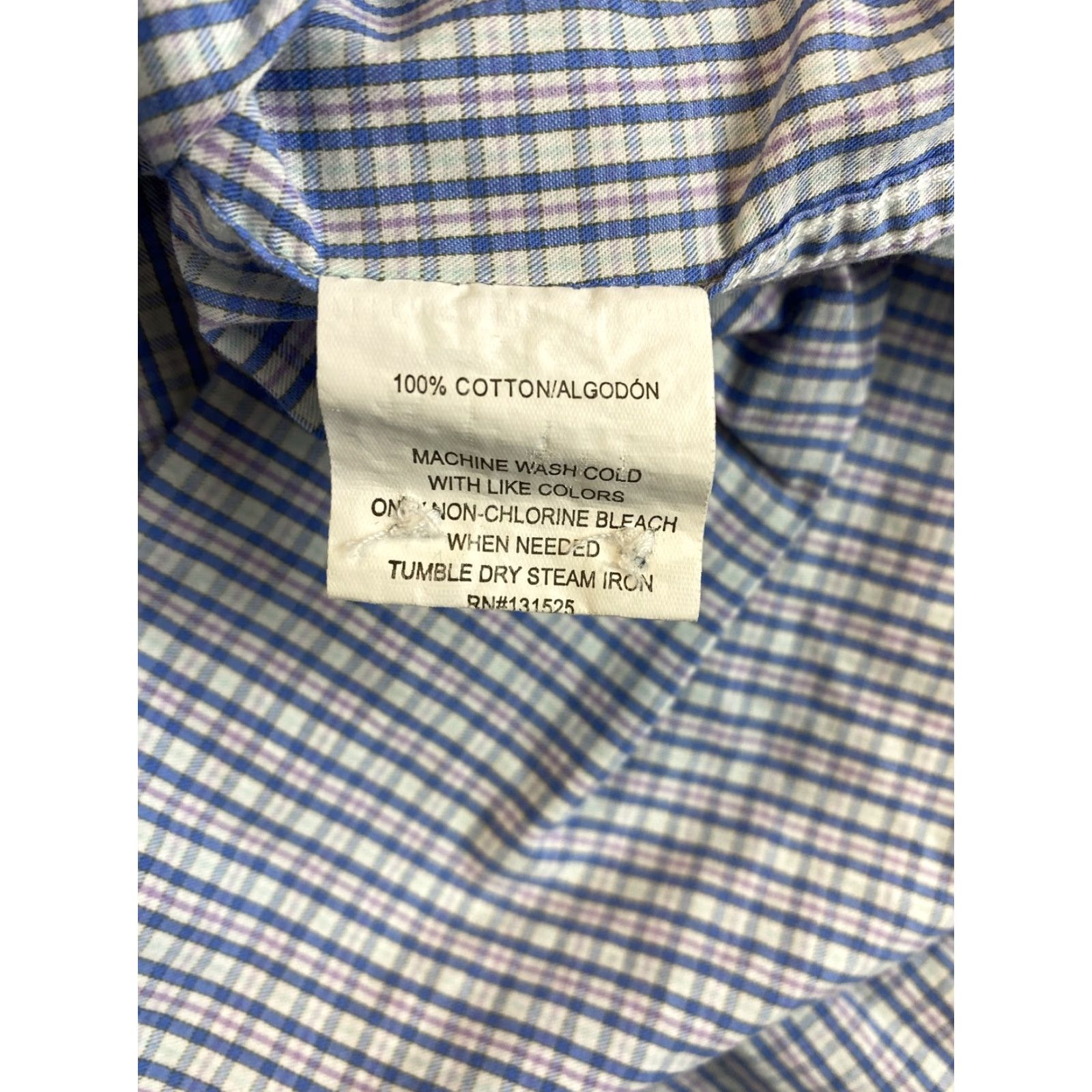 Nat Nast NAT NAST Classic Check Long Sleeve Button-Up Shirt Mens Large Blue White Size US L / EU 52-54 / 3 - 7 Thumbnail