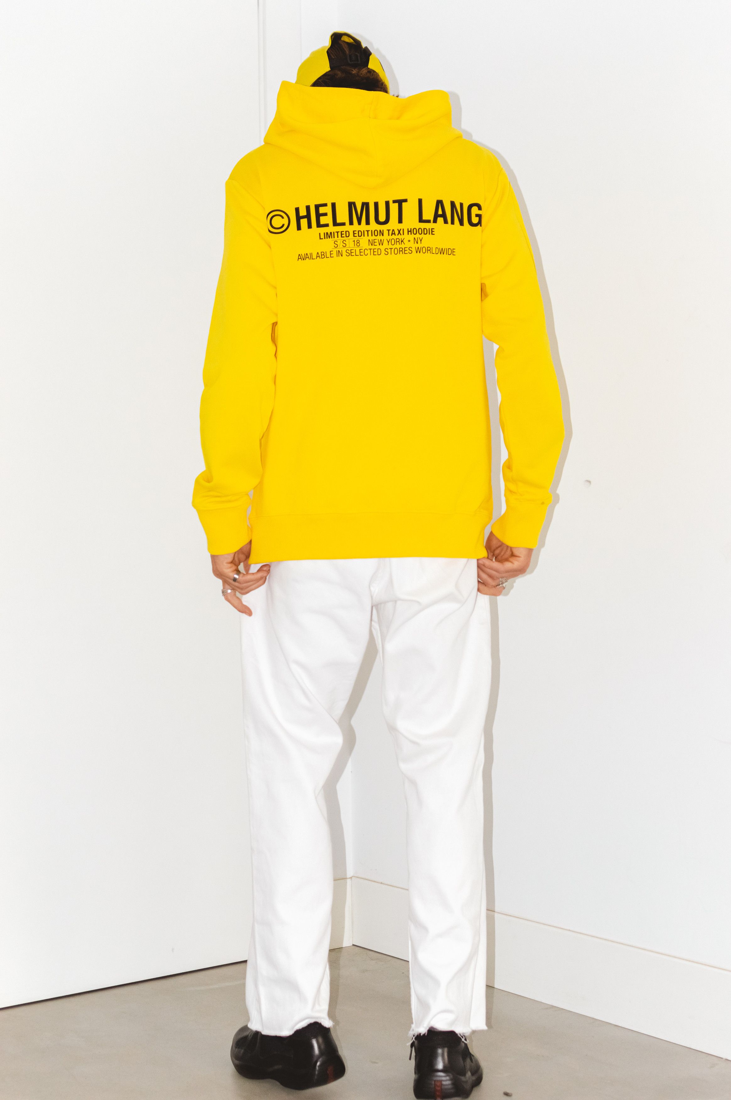 Designer × Helmut Lang Limited Edition Taxi Helmut Lang Yellow Black Relaxed Hoodie Size US L / EU 52-54 / 3 - 8 Thumbnail