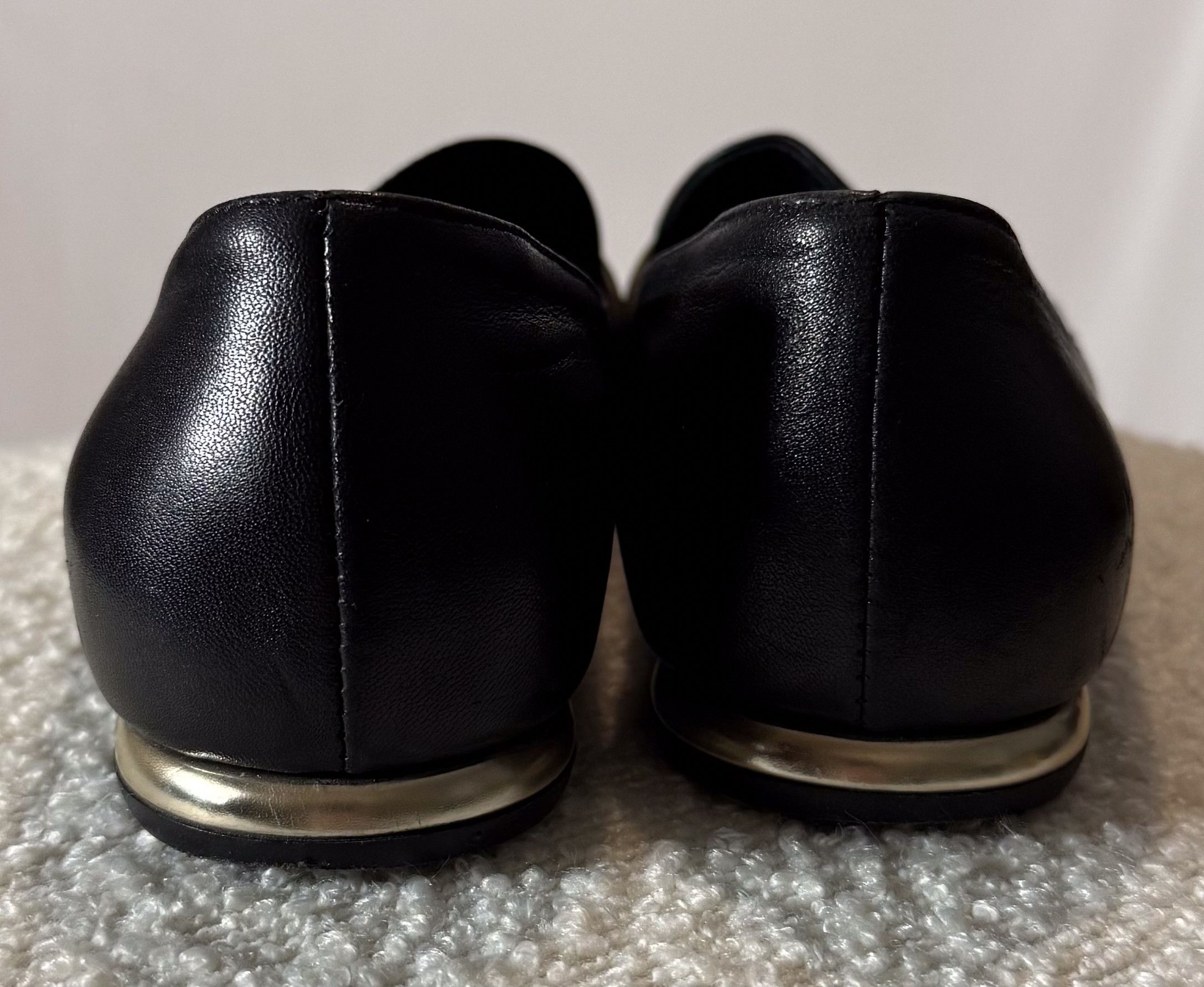 AGL AGL Attilio Giusti Leombruni Black Leather Flats Size US 4.5 / IT 34.5 - 3 Thumbnail