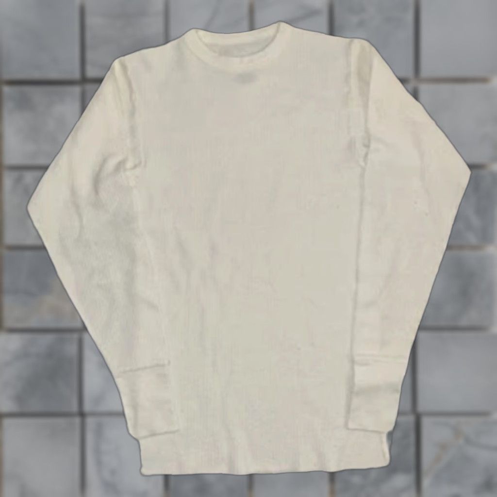 Vintage VINTAGE Indera Long Sleeve Thermal Shirt White M Adults Slim Crew Neck 14X25 Waffle Knit Cotton Size US M / EU 48-50 / 2 - 1 Thumbnail