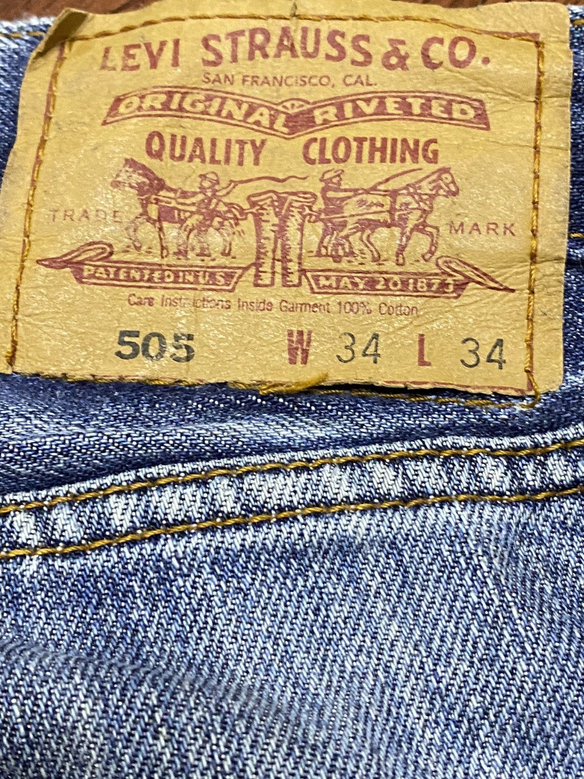 Levi's Vintage Clothing Vintage Levis505 90s Blue Wash Distressed Jeans Size US 34 / EU 50 - 11 Thumbnail