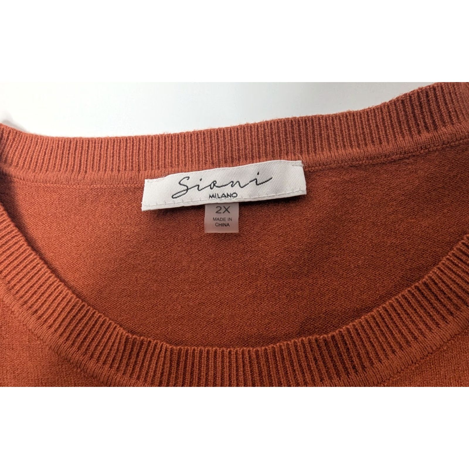 Vintage Sioni Sweater Women 2X Lace Bubble Sleeve Jumper Orange Lace Crochet Coquette Knit Pullover Crew Neck Blouson Sleeve Casual Fashion Size XXL / US 16-18 / IT 52-54 - 6 Thumbnail