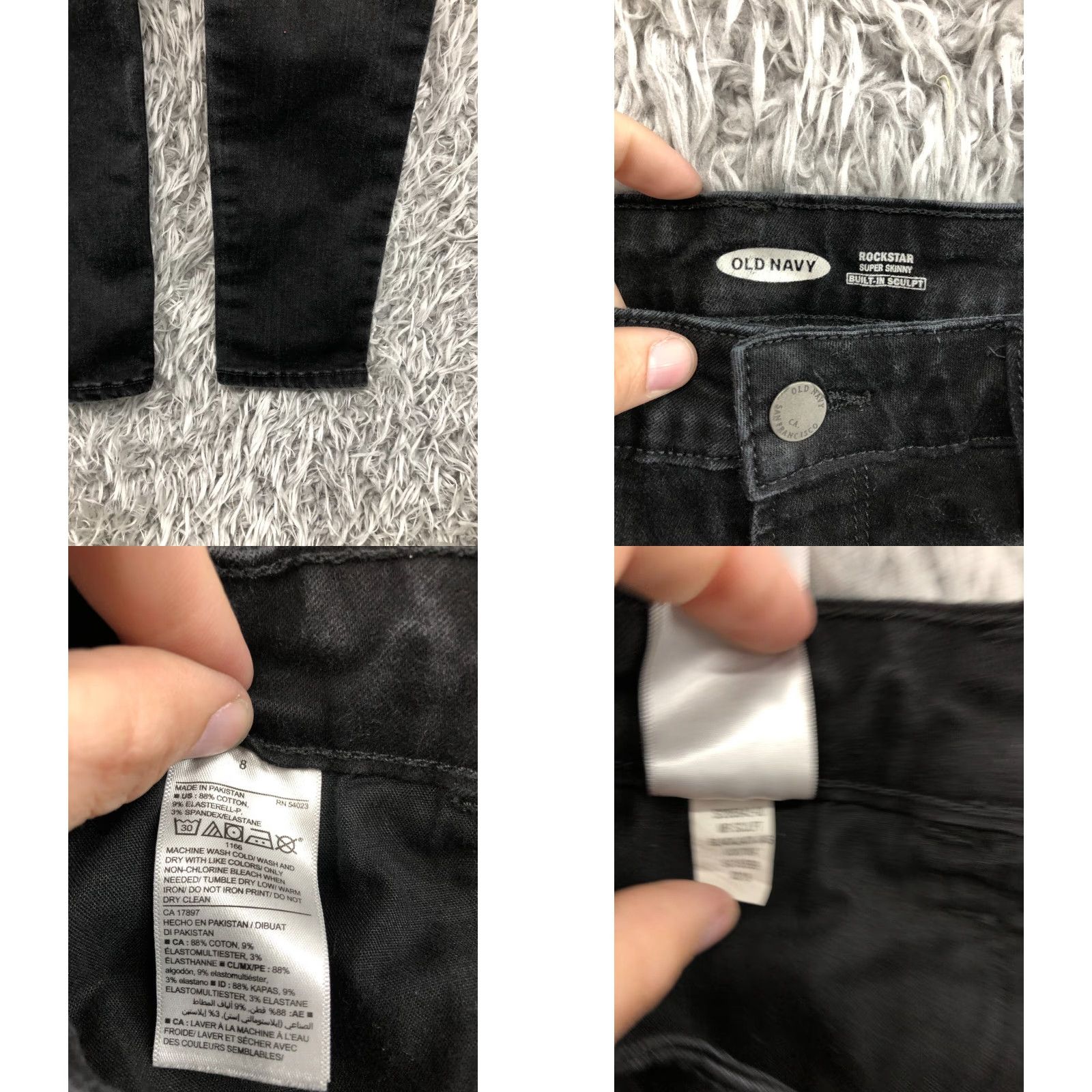 Old Navy Old Navy Rockstar Super Skinny Jeans Women Size 8 Dark Wash Black Denim 5-Pocket Regular Rise Skinny Jeans Womens Size 30" / US 8 / IT 44 - 8 Thumbnail