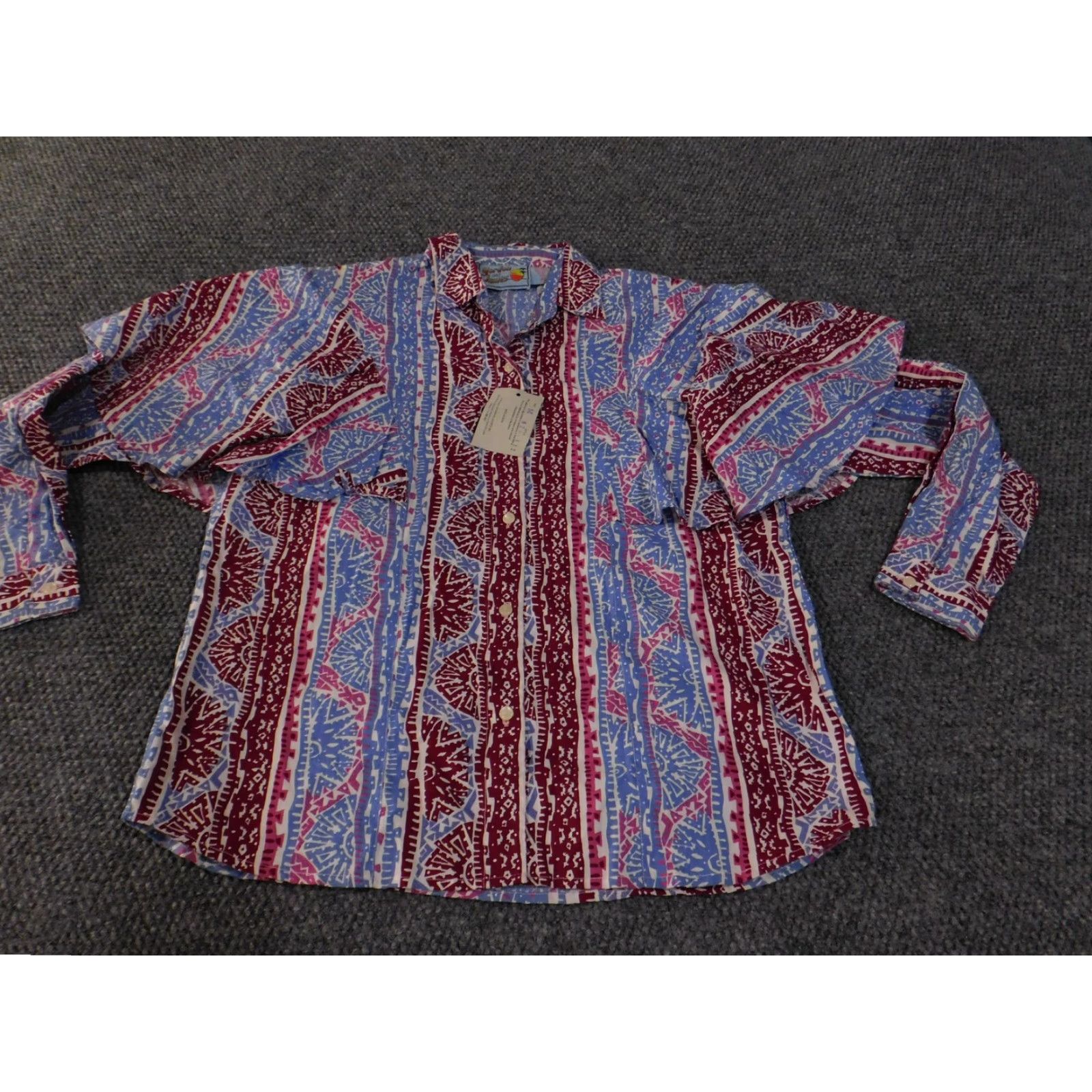 Vintage VINTAGE Gordon and James Shirt Mens Medium Red Blue Abstract Print Cotton 90s Size US M / EU 48-50 / 2 - 4 Thumbnail