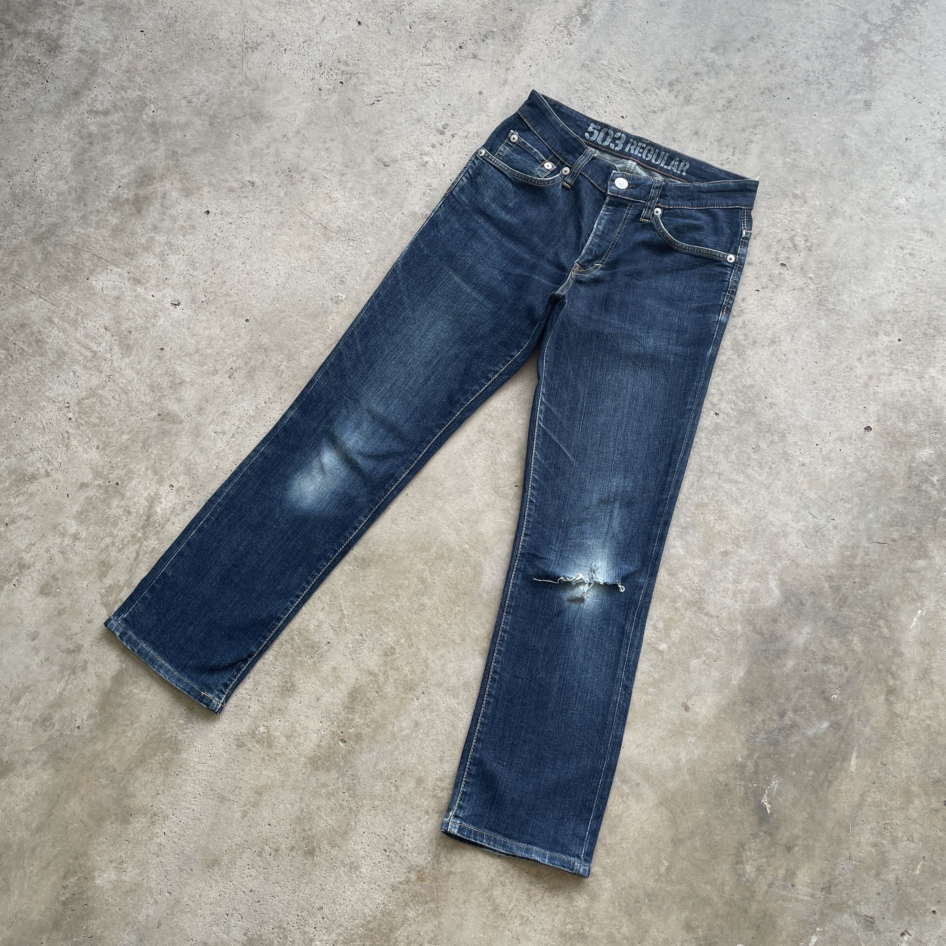 Edwin × Jean VINTAGE EDWIN 503 REGULAR JEANS DISTRESSED FADED DENIM PANTS Size US 30 / EU 46 - 1 Thumbnail