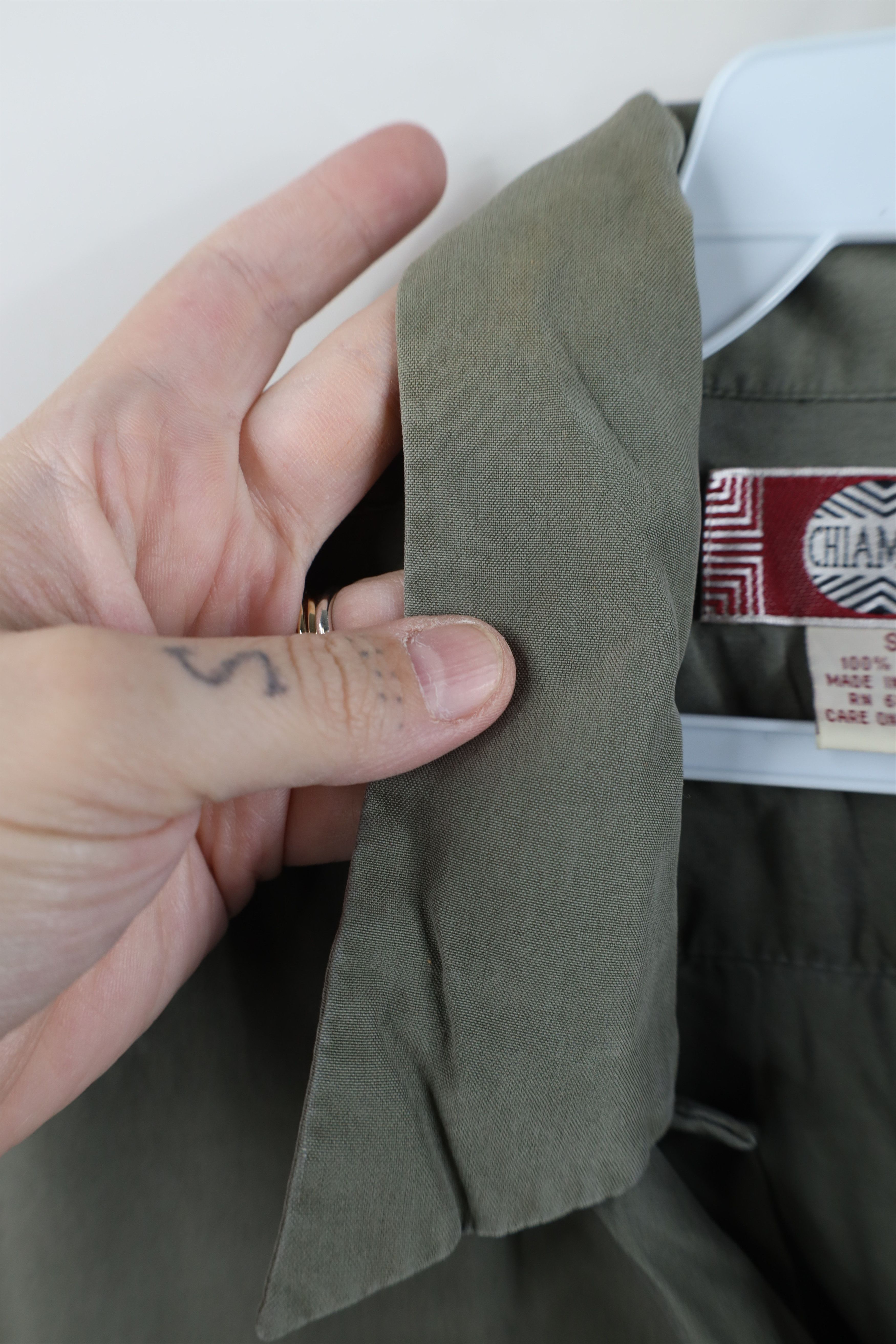 Vintage Vintage 90s Streetwear Collar Board Button Shirt Green Size US S / EU 44-46 / 1 - 10 Thumbnail
