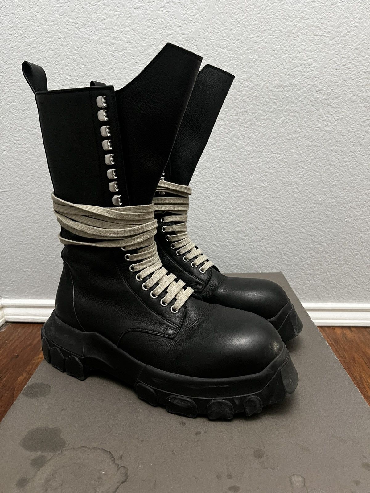 【Issei】RICK OWENS BOZO TRACTOR BEETLE Rick Owens Black Beatle Bozo Tractor Leather Size 41 with