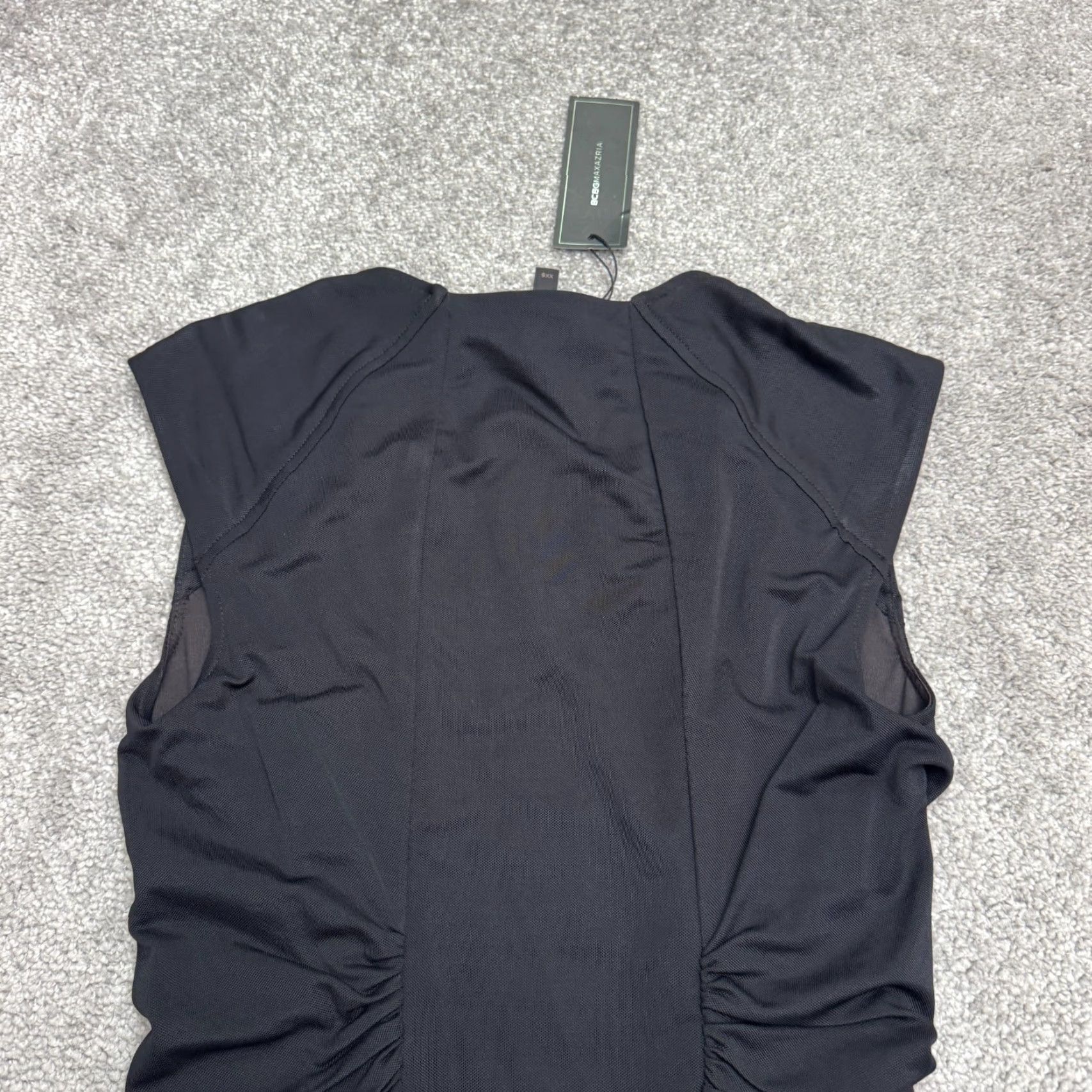 Bcbgmaxazria BCBGMAXAZRIA Renee Ruched Boycon Mini Dress Womens XXS Black Cap Sleeve LBD NWT Size XXS / US 00 / IT 34 - 4 Thumbnail