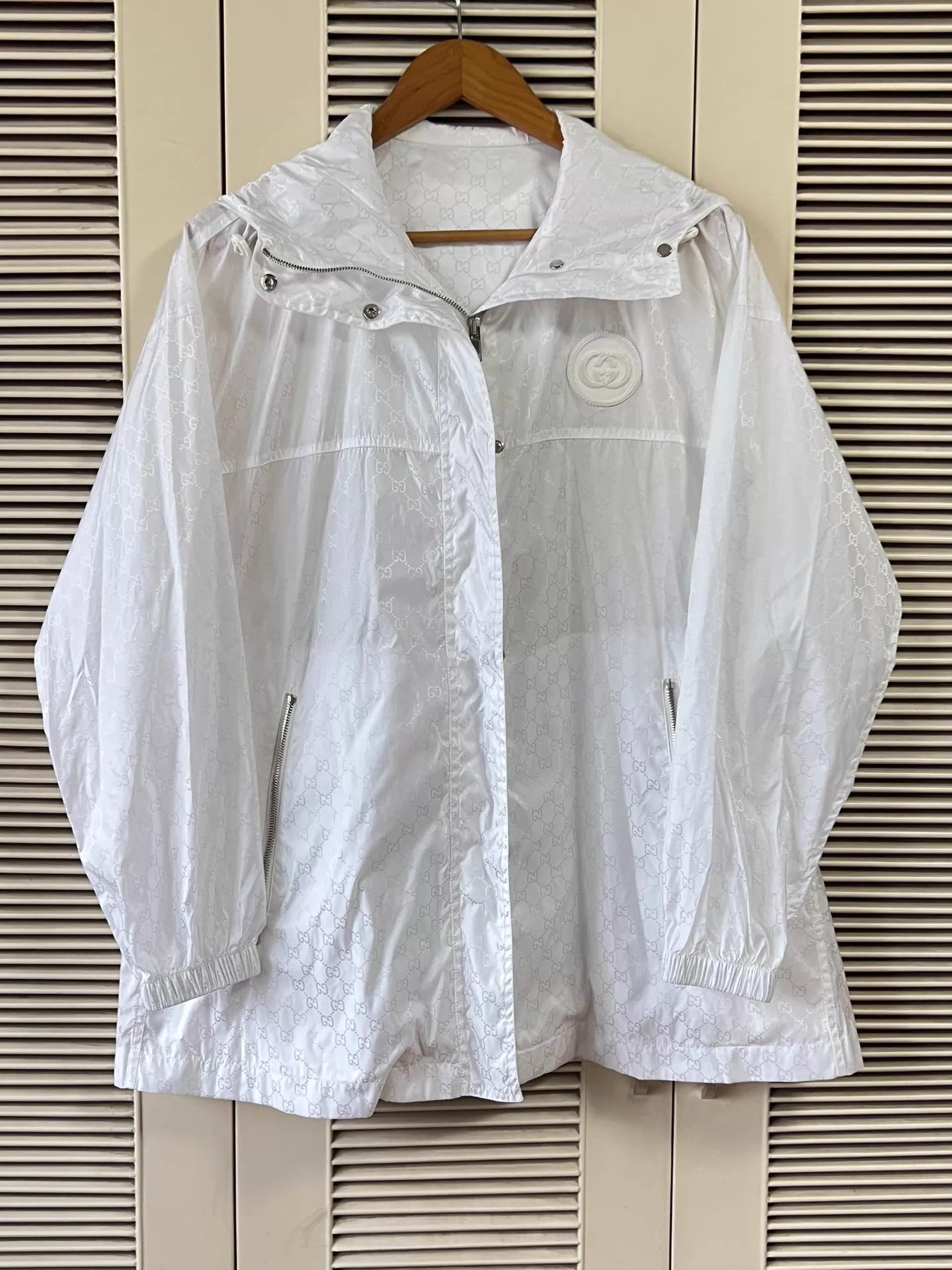 Gucci Gucci Women's White Hooded Jacket GG Allover Print 38 Size XS / US 0-2 / IT 36-38 - 1 Thumbnail
