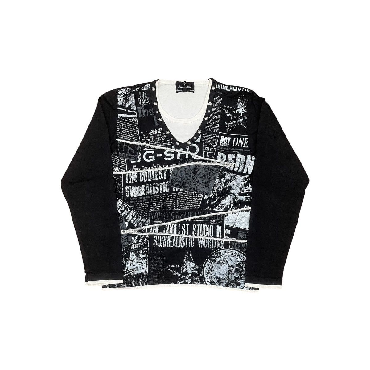 image of If Six Was Nine x Le Grande Bleu L G B Berning Sho Zip Punk Longsleeve Ifsixwasnine Styled in Black