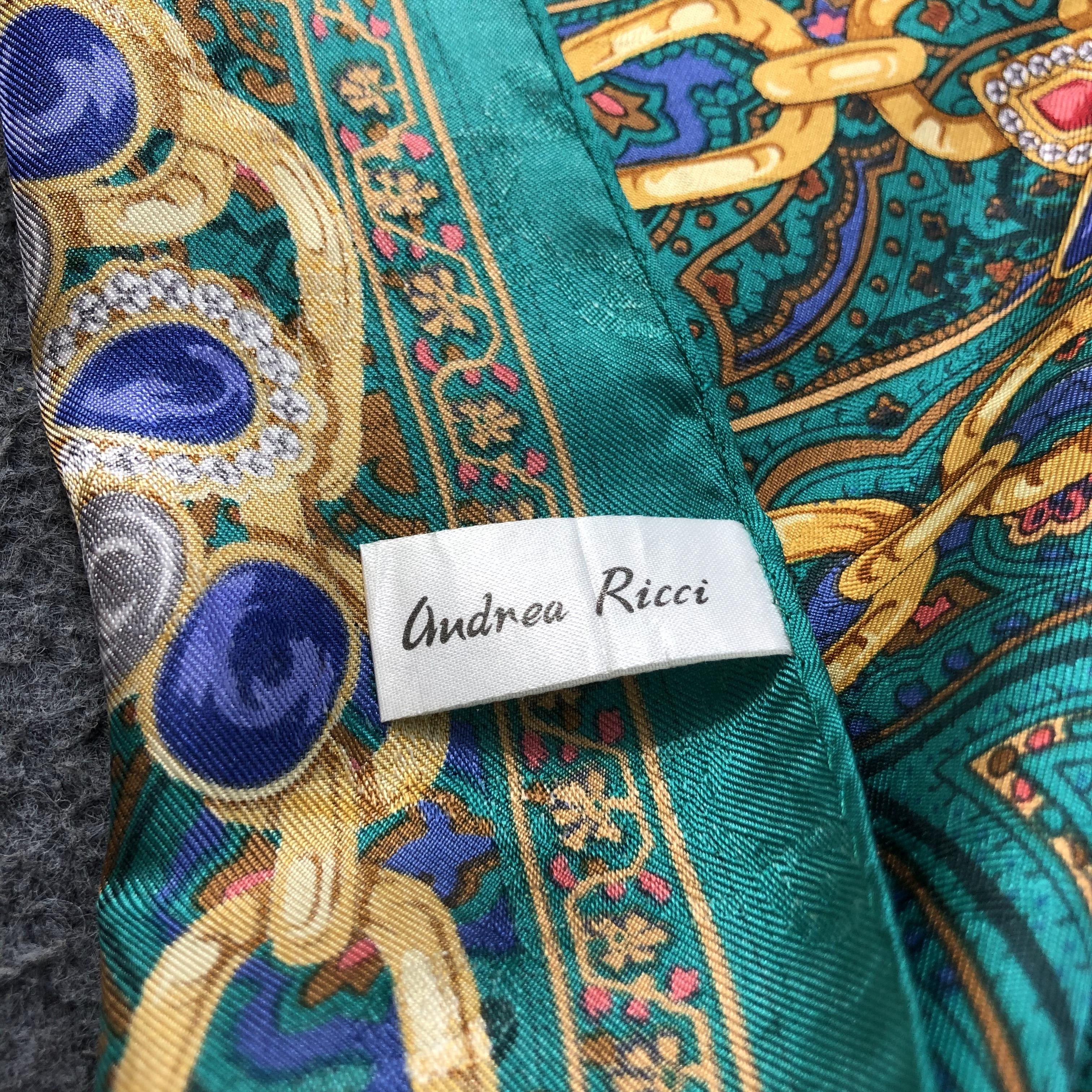 Vintage Vintage Andrea Ricci Jewelry Paisley Silk Scarf M386 Size ONE SIZE - 5 Thumbnail