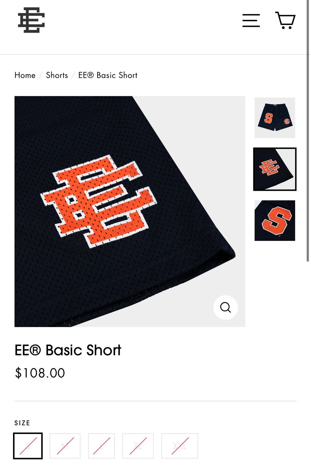 Eric Emanuel × NCAA Eric Emanuel Syracuse Basic Shorts Large Size US 34 / EU 50 - 8 Thumbnail