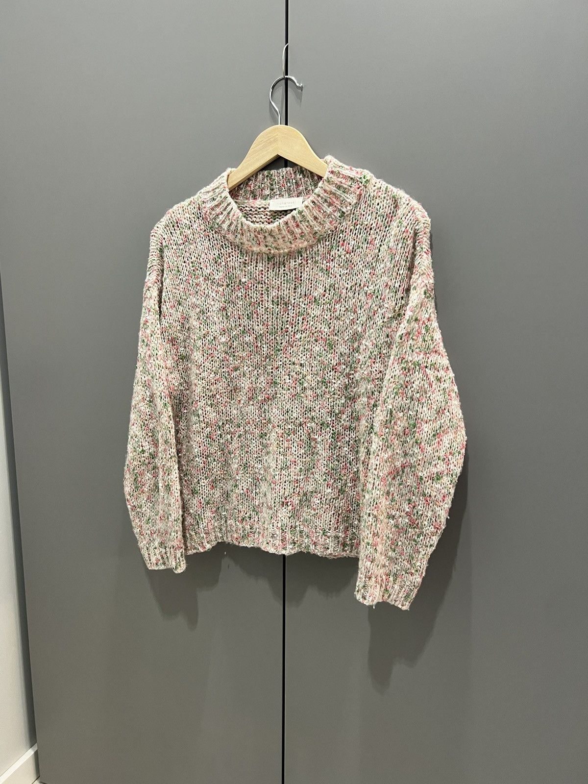 If Six Was Nine Rich Royal Sweater Made in Italy Floral Knit Crew Neck Size M / US 6-8 / IT 42-44 - 6 Thumbnail