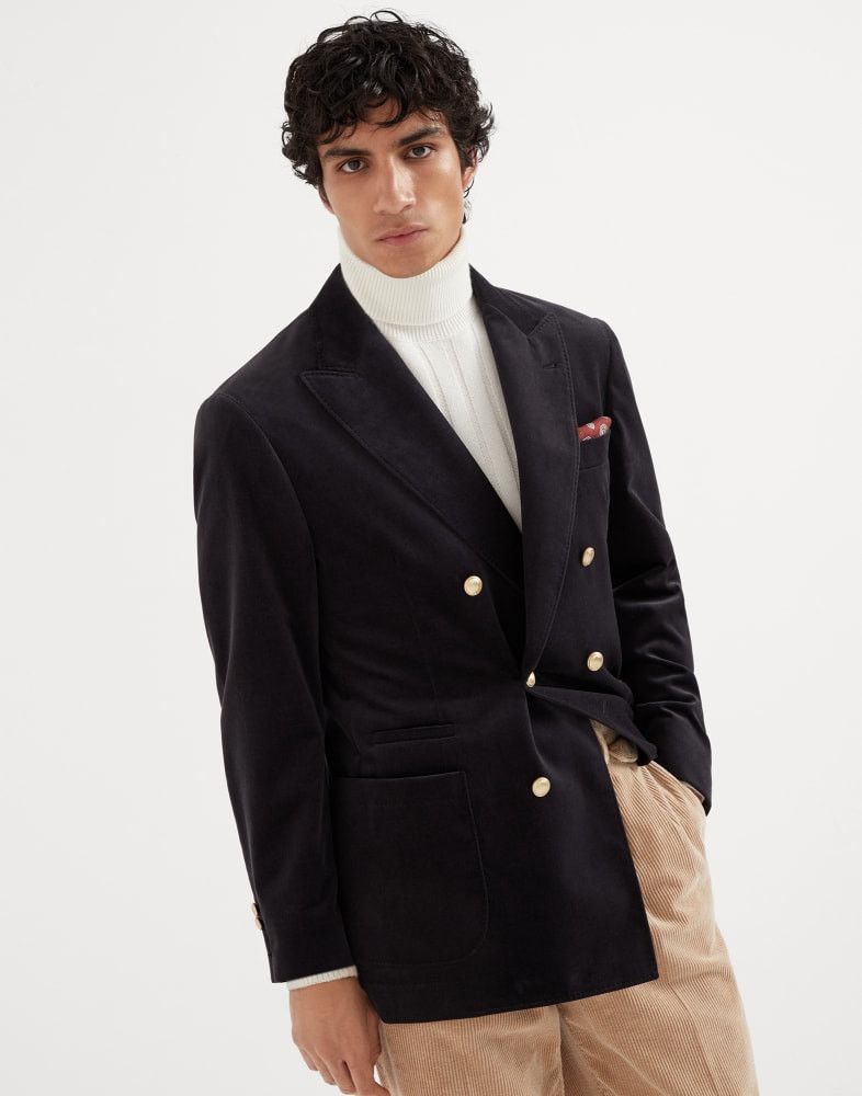 Brunello Cucinelli o1w1db10925 Suit-Type Jacket in Black Size US L / EU 52-54 / 3 - 1 Thumbnail