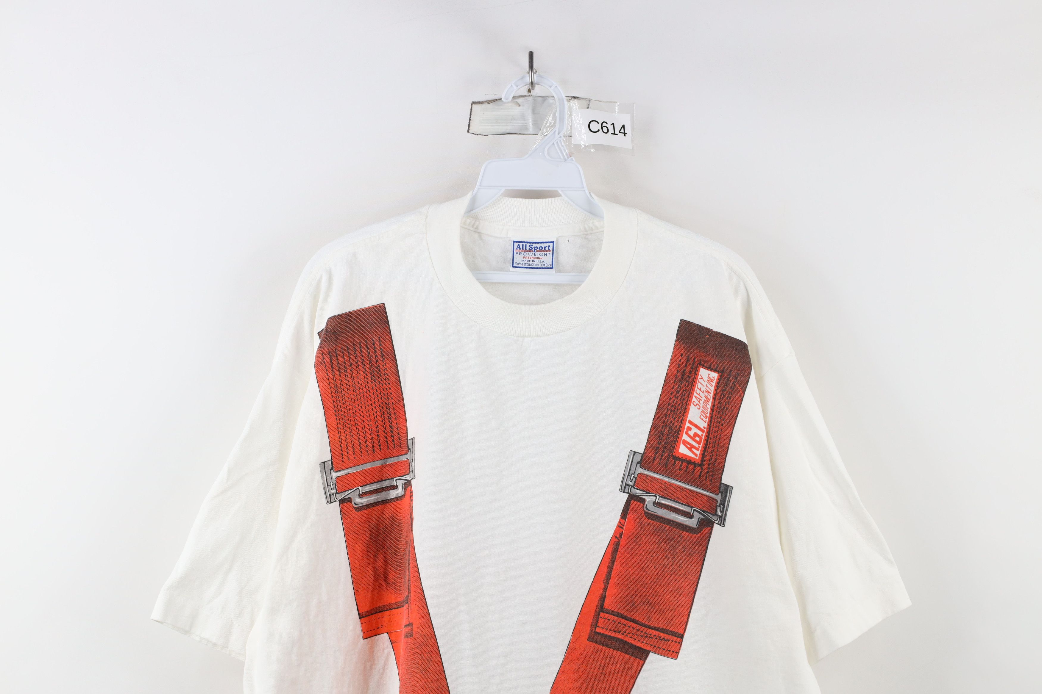 Vintage Vintage 90s Print Strap In Shut Up And Hang On T-Shirt USA Size US XXL / EU 58 / 5 - 2 Thumbnail