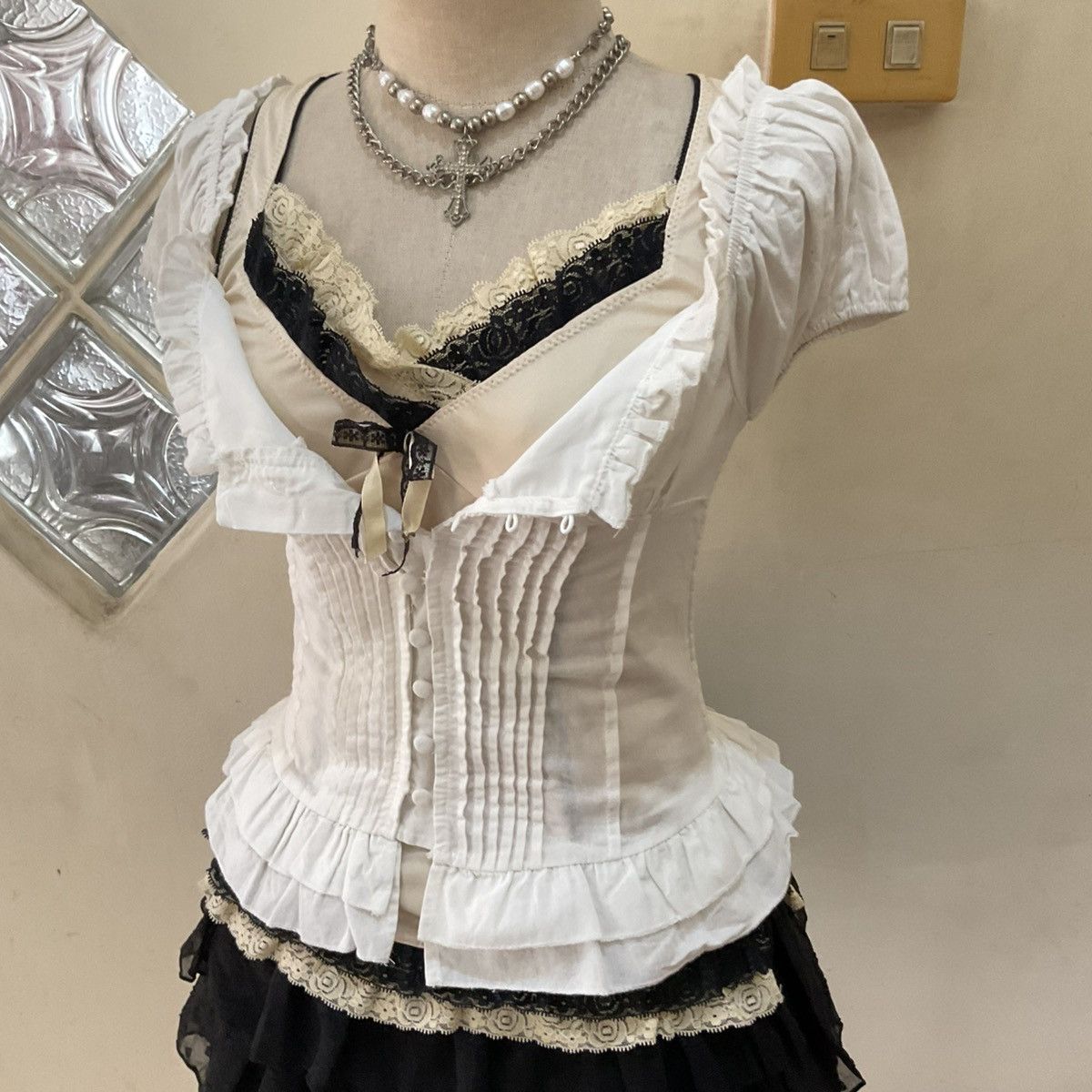 Other Dark coquette set babydoll top Size XS / US 0-2 / IT 36-38 - 3 Thumbnail