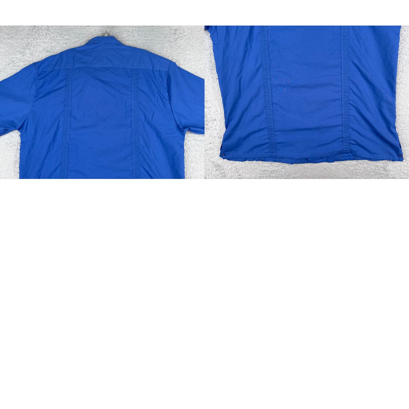 Omega Omega Fashion Guayabera Shirt Men 17.5 Blue Cotton Polyester Blend 4 Pocket Button-Up Size US XXL / EU 58 / 5 - 9 Thumbnail