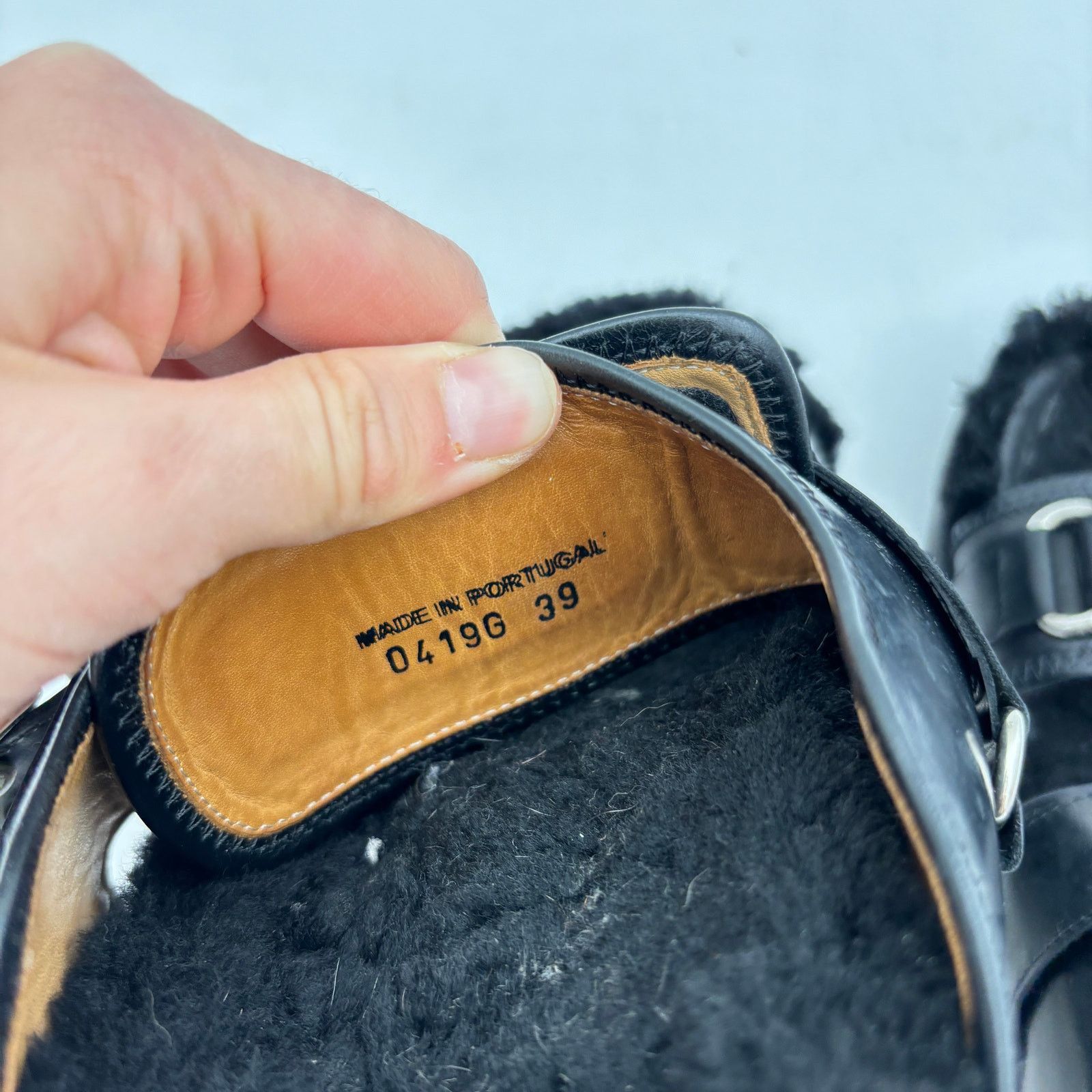 Toga Pulla Toga Pulla Shearling Lined Black Buckle Sandals Women's 39 Size US 9 / IT 39 - 10 Thumbnail