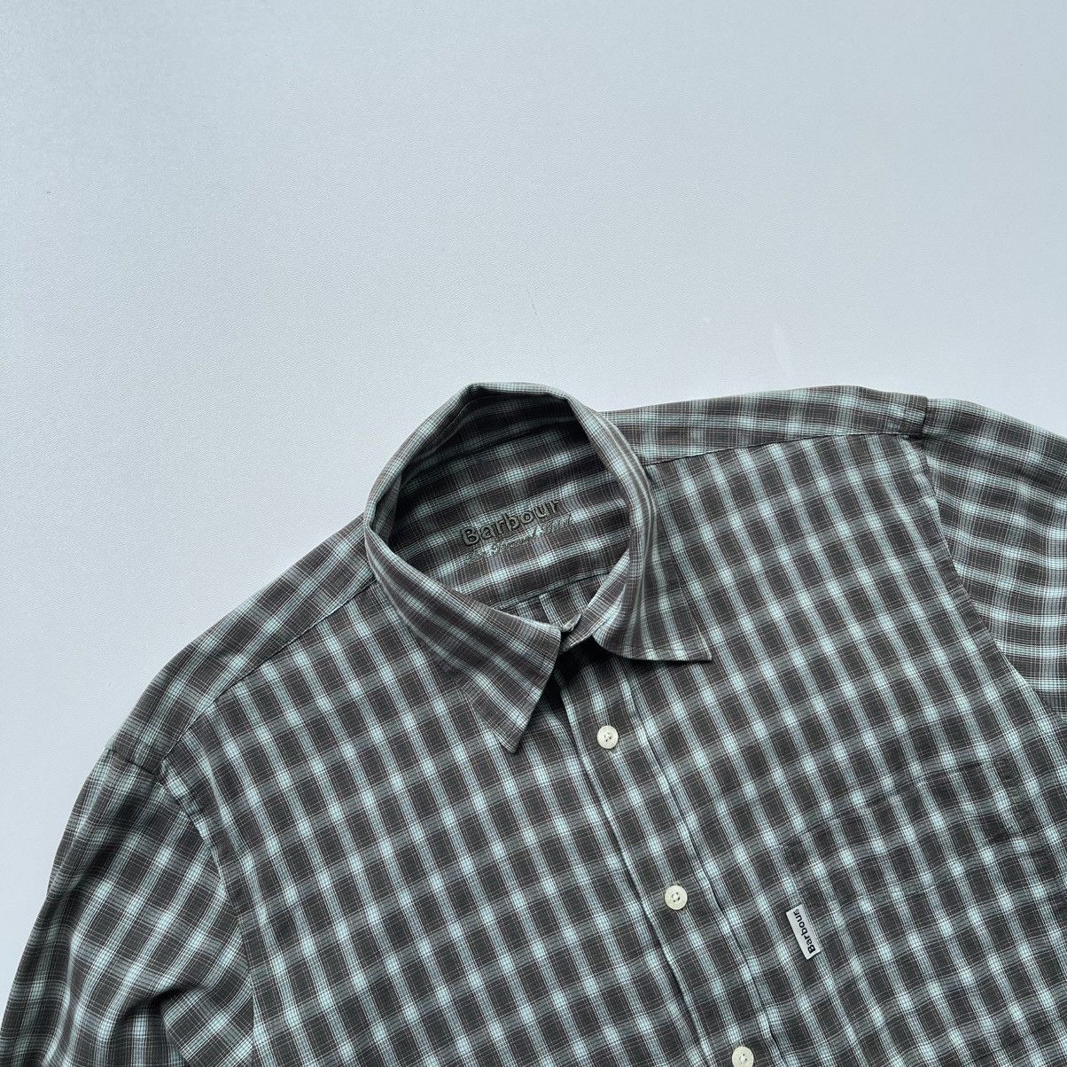 Barbour × Vintage Barbour Vintage Nylon Tartan Checked Pocket Button Ups Shirt Size US M / EU 48-50 / 2 - 2 Thumbnail