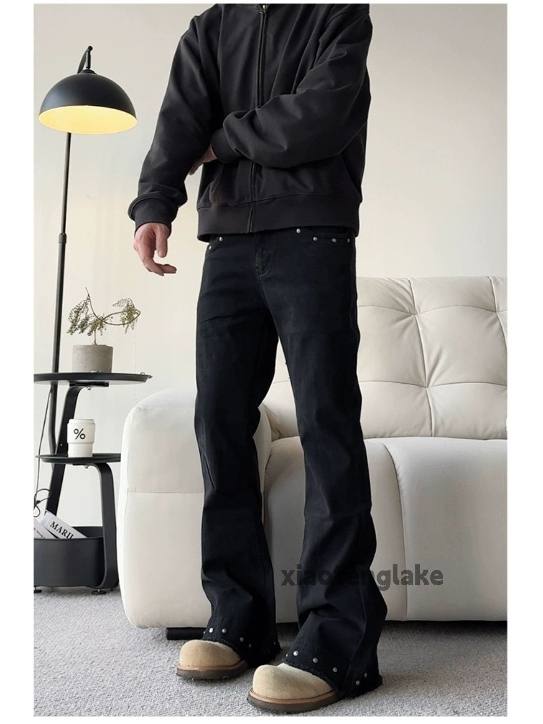 Designer × Jean × Vintage utility punk grunge bootcut flared rivet yuppie jeans Size US 30 / EU 46 - 4 Thumbnail