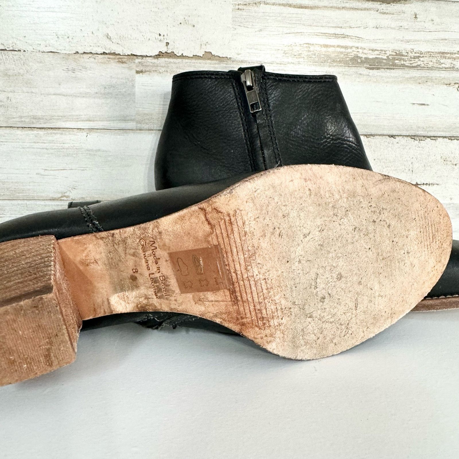 Madewell Madewell The Billie Black Side Zipper Leather Ankle Bootie 8 Size US 8 / IT 38 - 5 Thumbnail