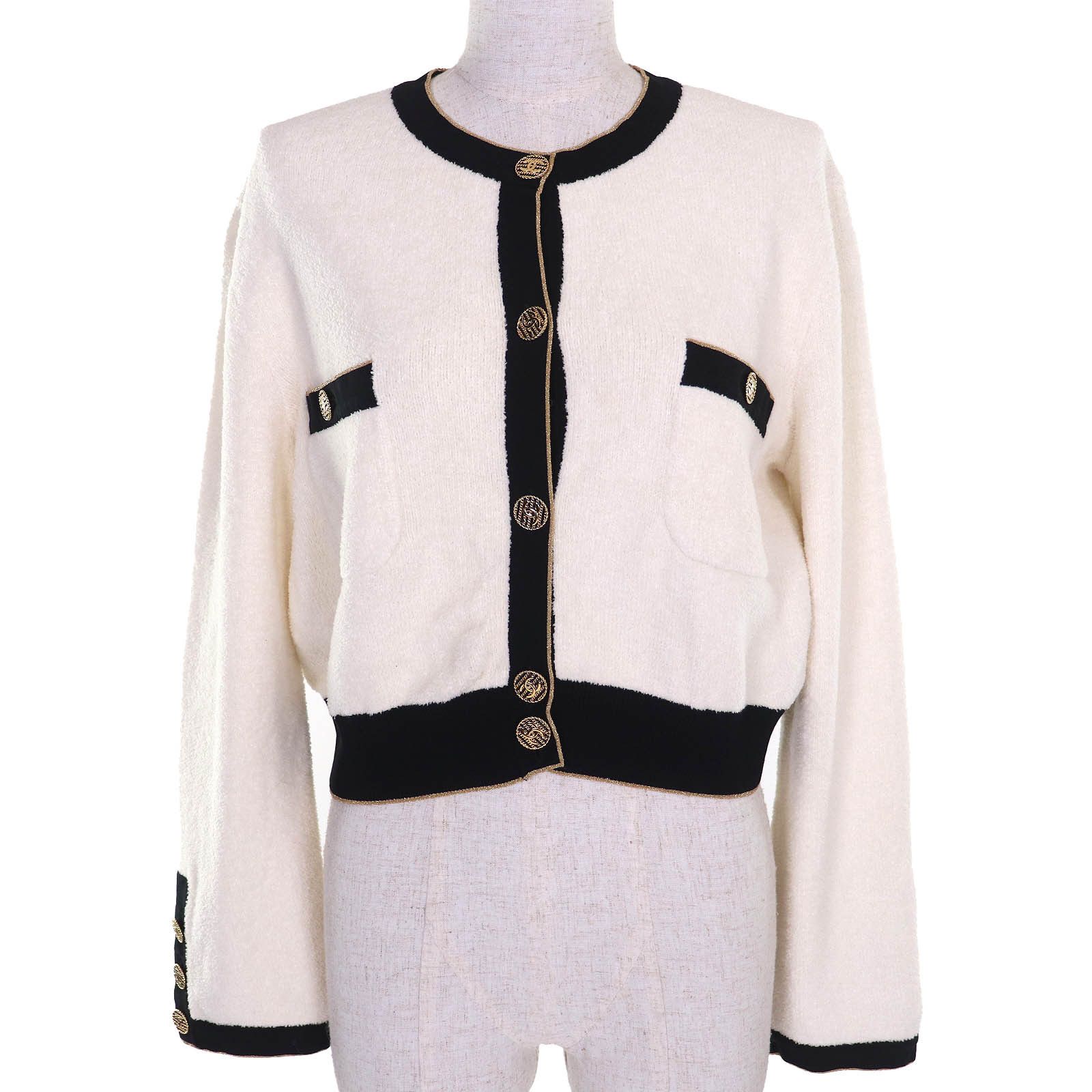 Chanel Chanel Chanel COCO Mark Button Cotton Terry Knit Cardigan Cotton Tops P60477 DUTY FREE for USA Size ONE SIZE - 1 Thumbnail