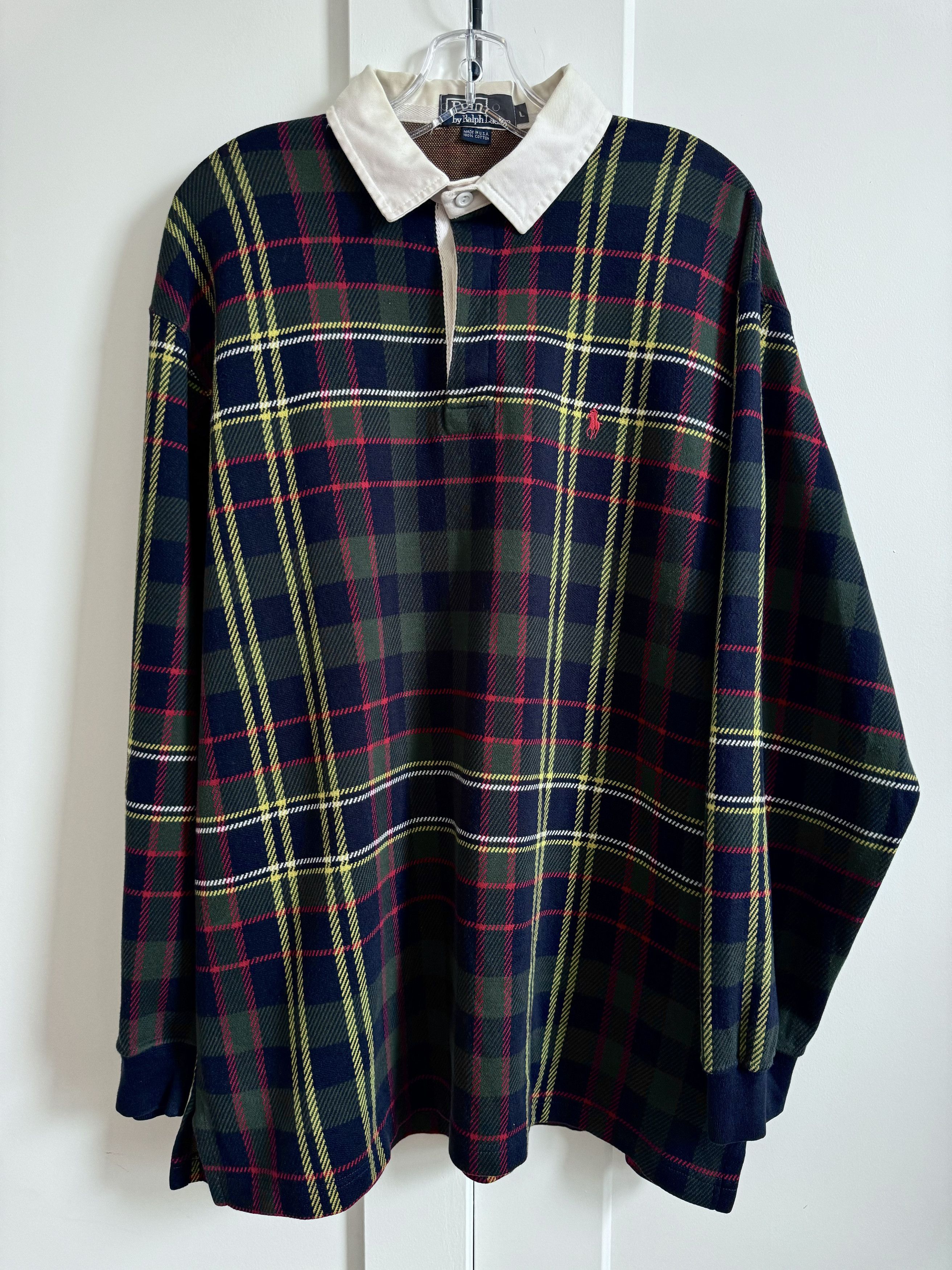 Polo Ralph Lauren Vintage Polo Ralph Lauren Plaid Rugby Shirt. Size Large. Size US L / EU 52-54 / 3 - 1 Thumbnail